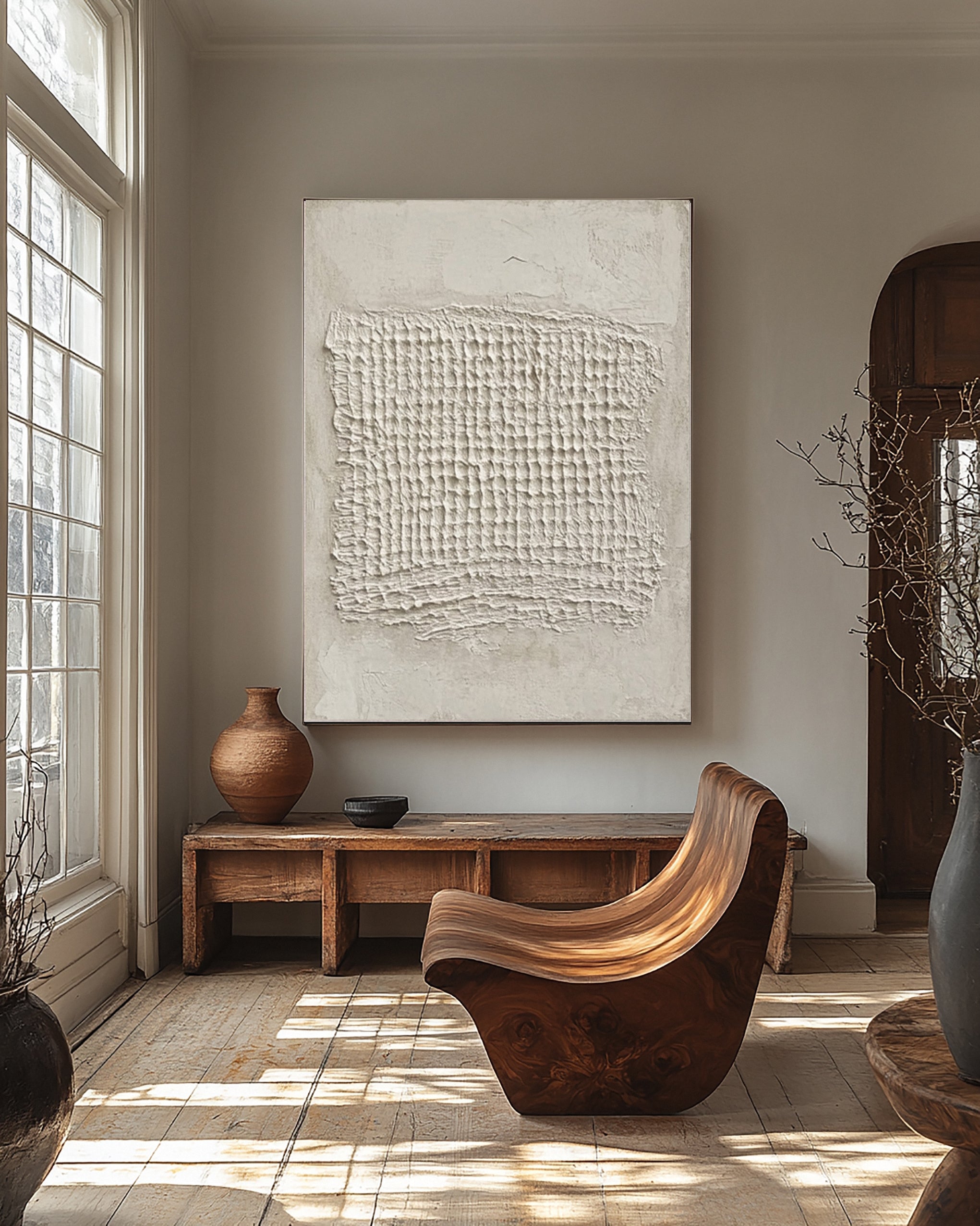 Modern Abstract Canvas with Dimensional Organic Pattern #BGA 319