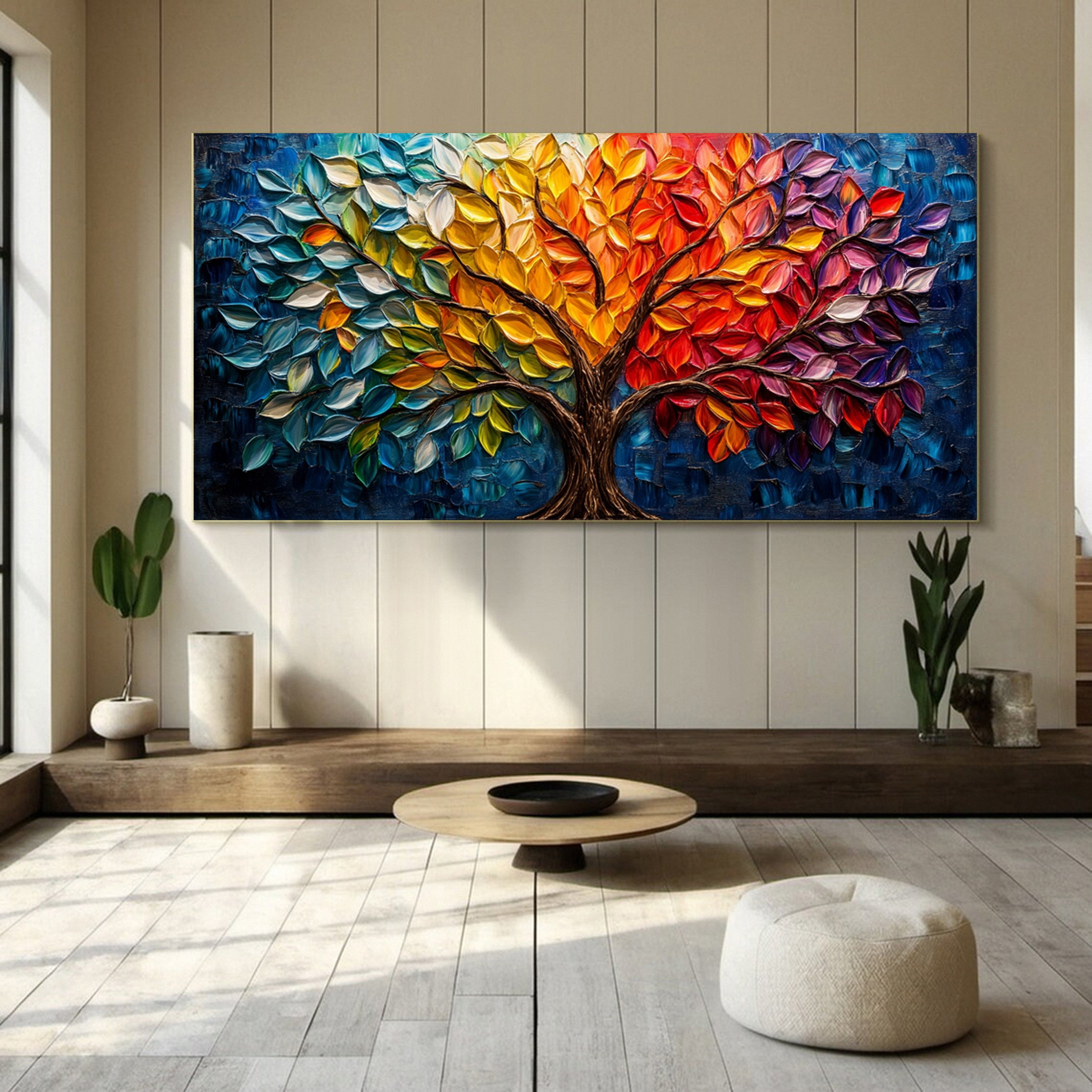 Contemporary Tree Canvas Art Stylish and Colorful Wall Decoration #CAP 045