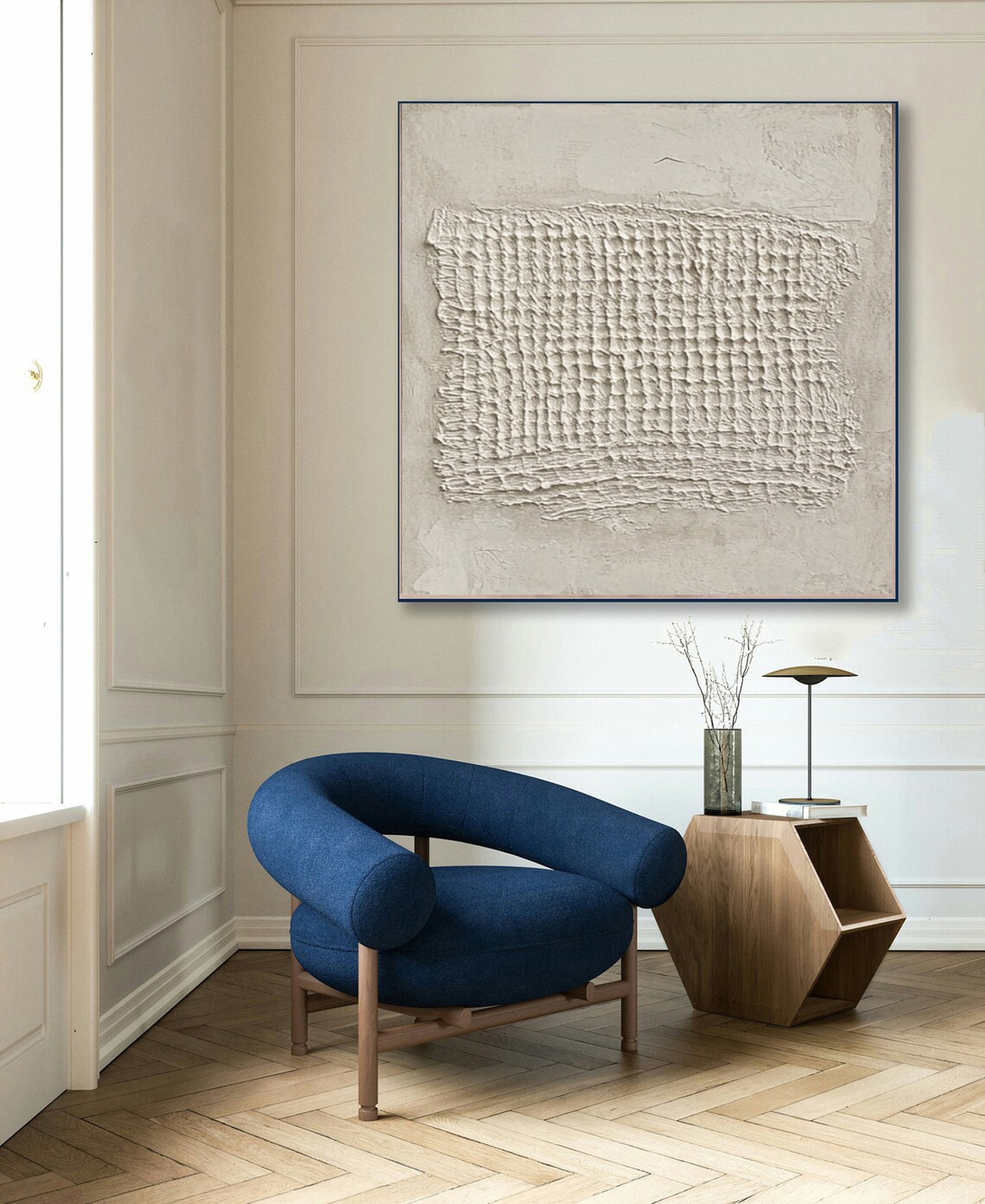 Modern Abstract Canvas with Raised Organic Pattern #BGA 317