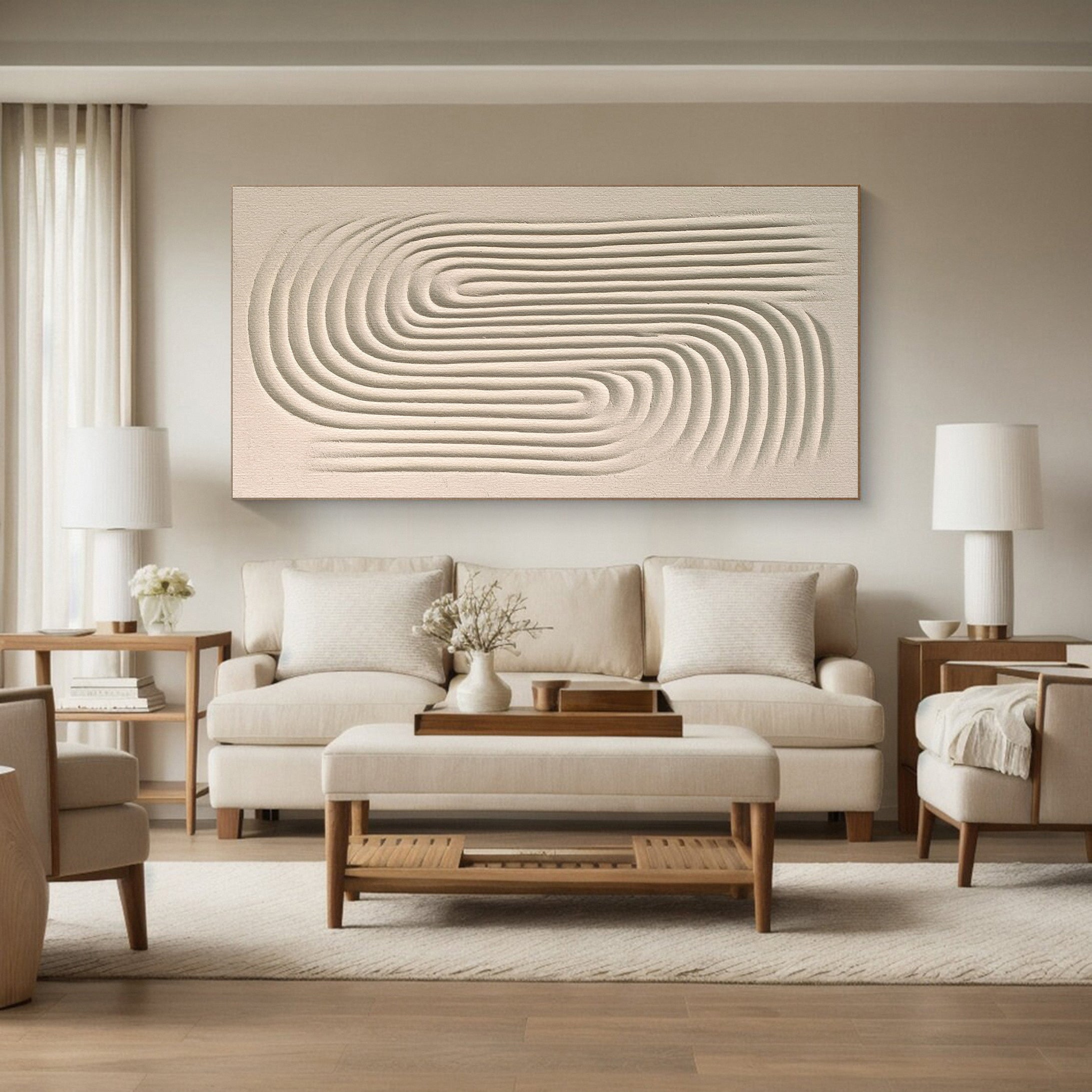 Minimalist Textured Abstract with Concentric Sand Patterns #BGA 310