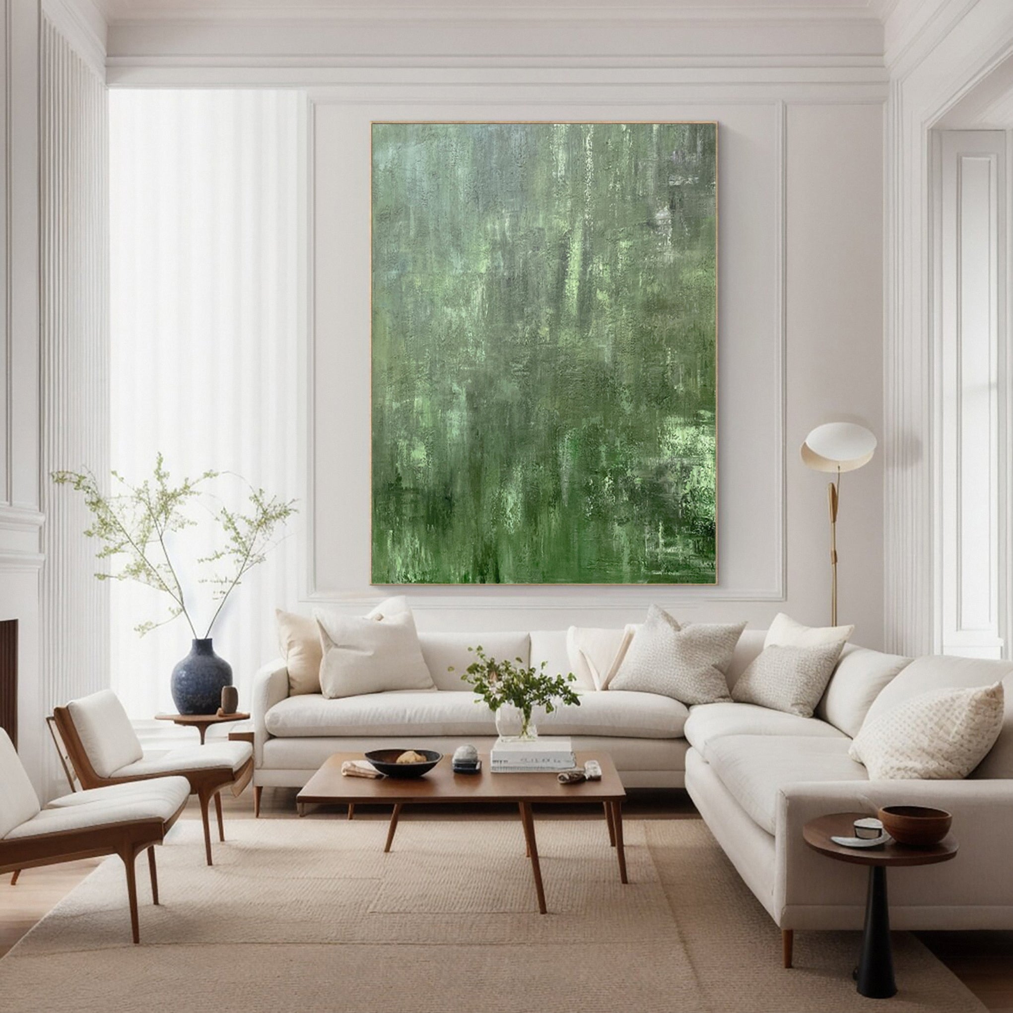 Contemporary Green Abstract with Visible Brushstrokes #BGA 300