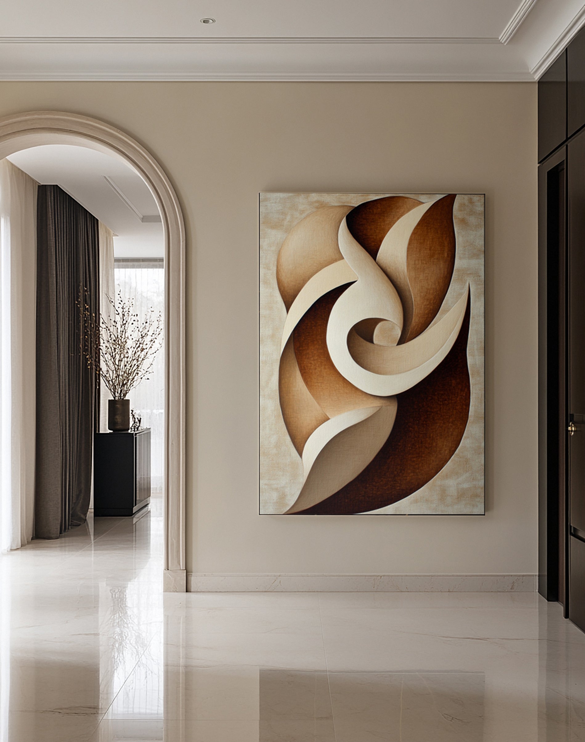 Evolving Form: Modern Abstract with Swirling Organic Layers #BGA 298