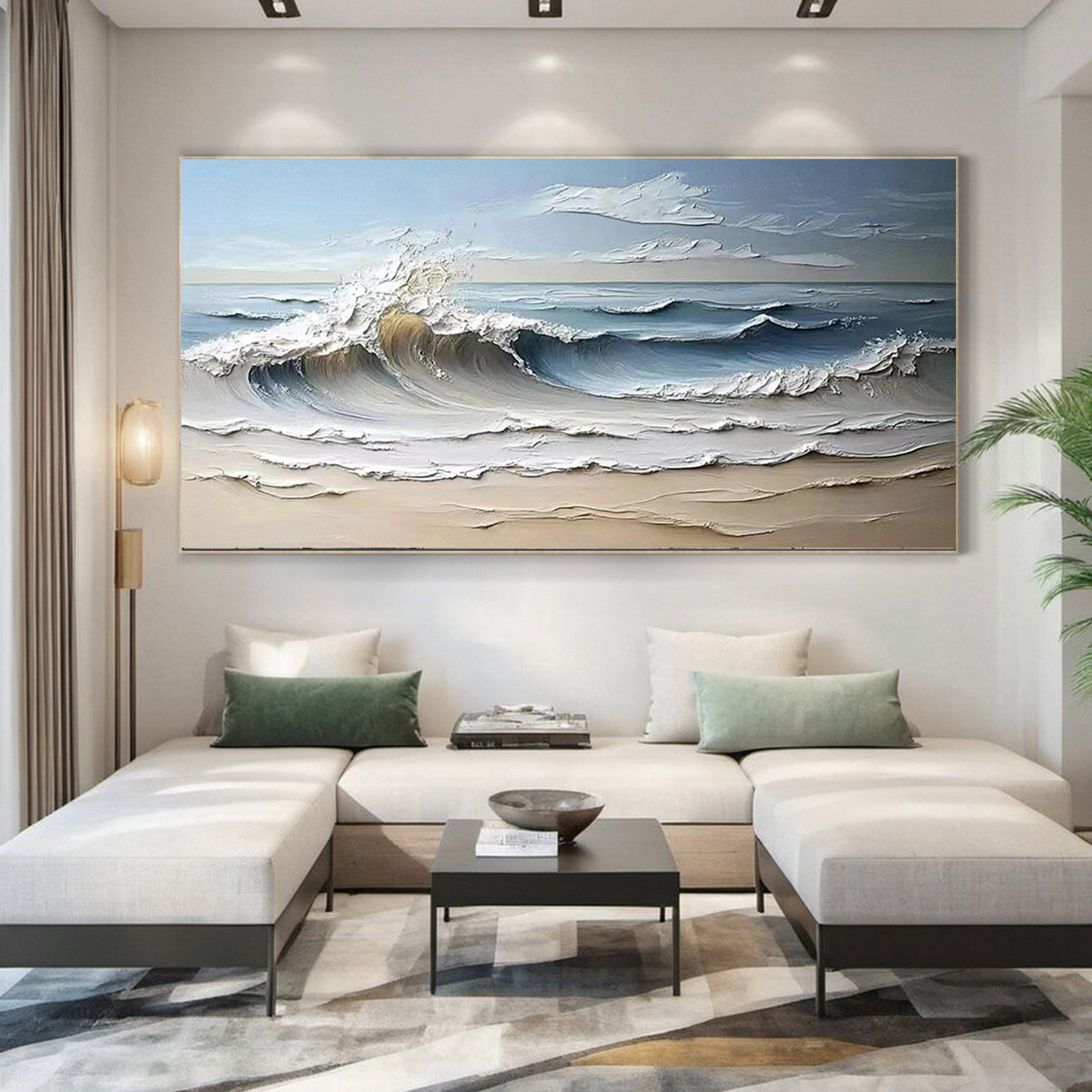 Seas Canvas Art Tranquil Ocean Waves for Serene Decor #OP 001