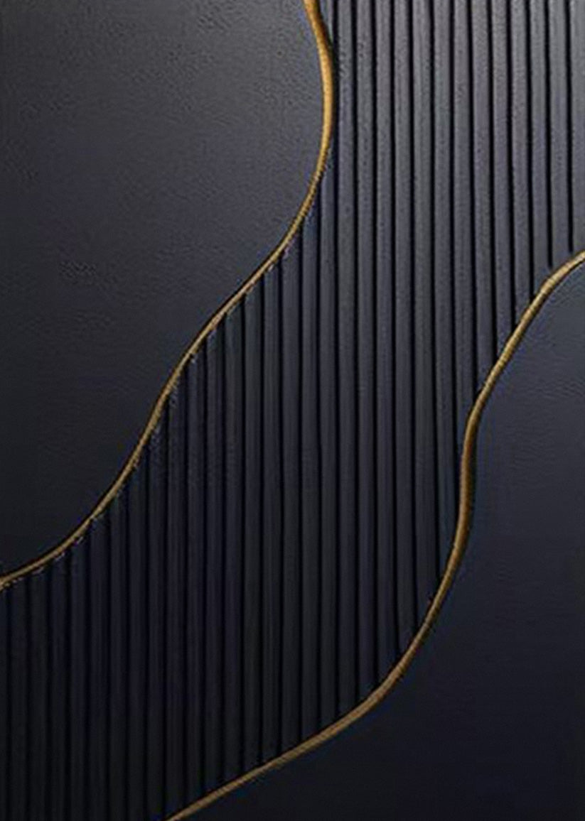 Sculpted Shadow & Gold: Modern Abstract, Textured Wall Decor #BGA 195