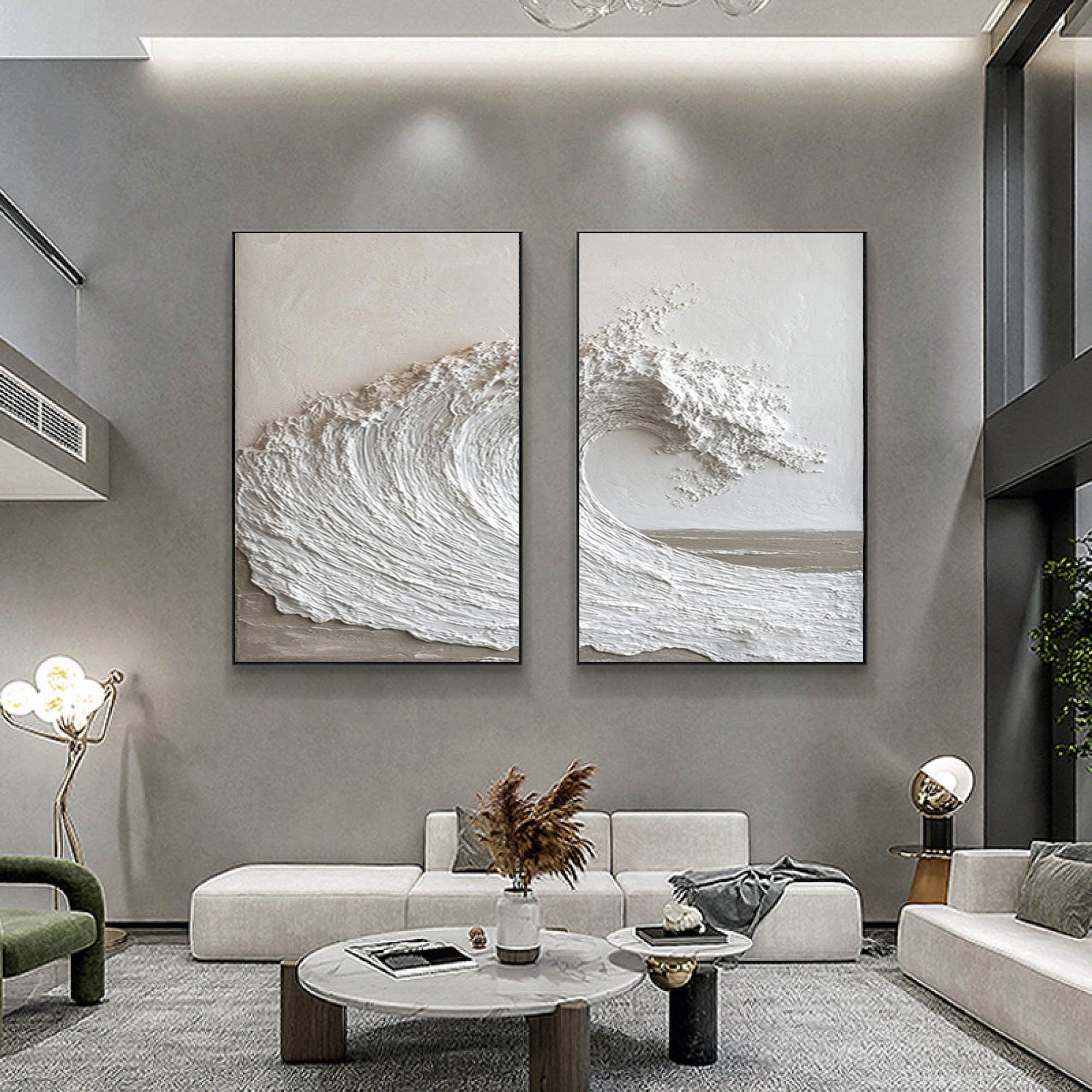 Textured Ocean Wave Art 3D Oil Painting for Modern Living Rooms #BBS 025