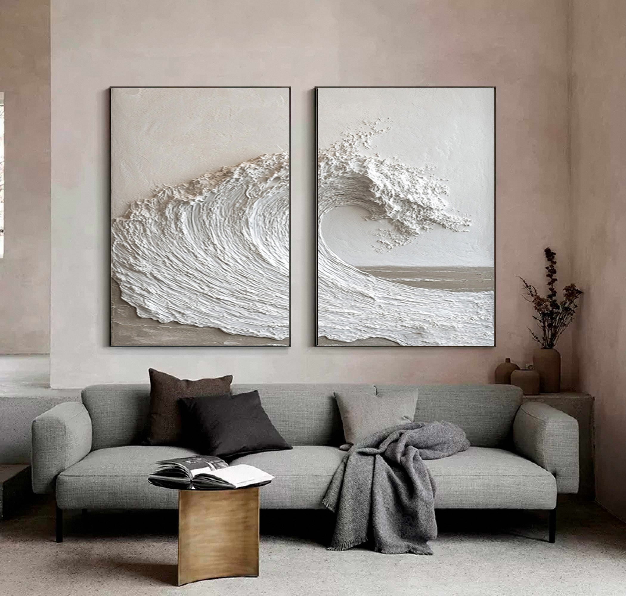 Textured Ocean Wave Art 3D Oil Painting for Modern Living Rooms #BBS 025