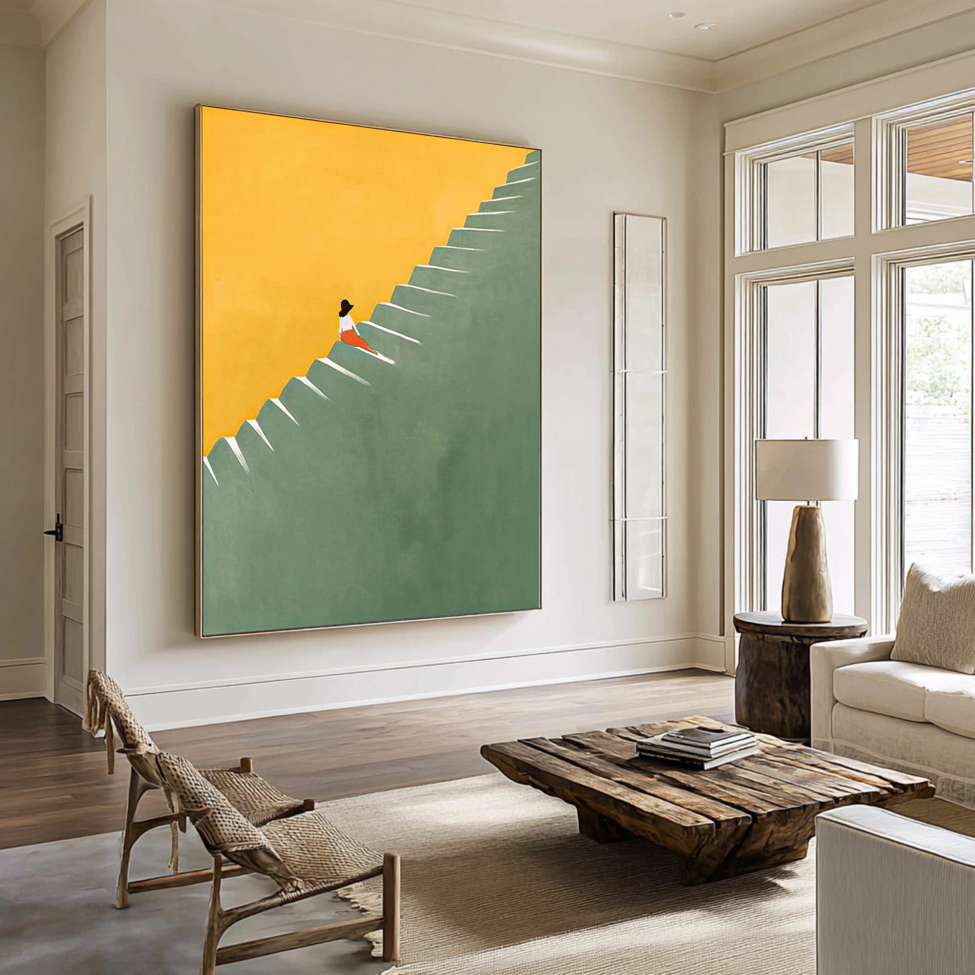 Large Minimalist Figure Abstract Oil Painting, Modern Statement Wall Art for Contemporary Interiors #WAC 011