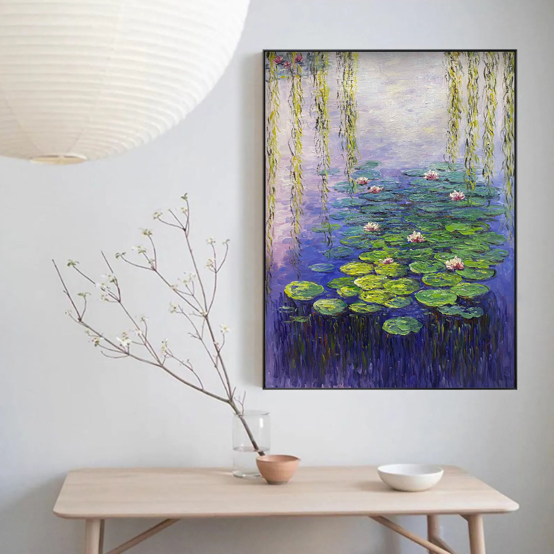 Water Lily Harmony, Contemporary Impressionistic Wall Art #BGA 062