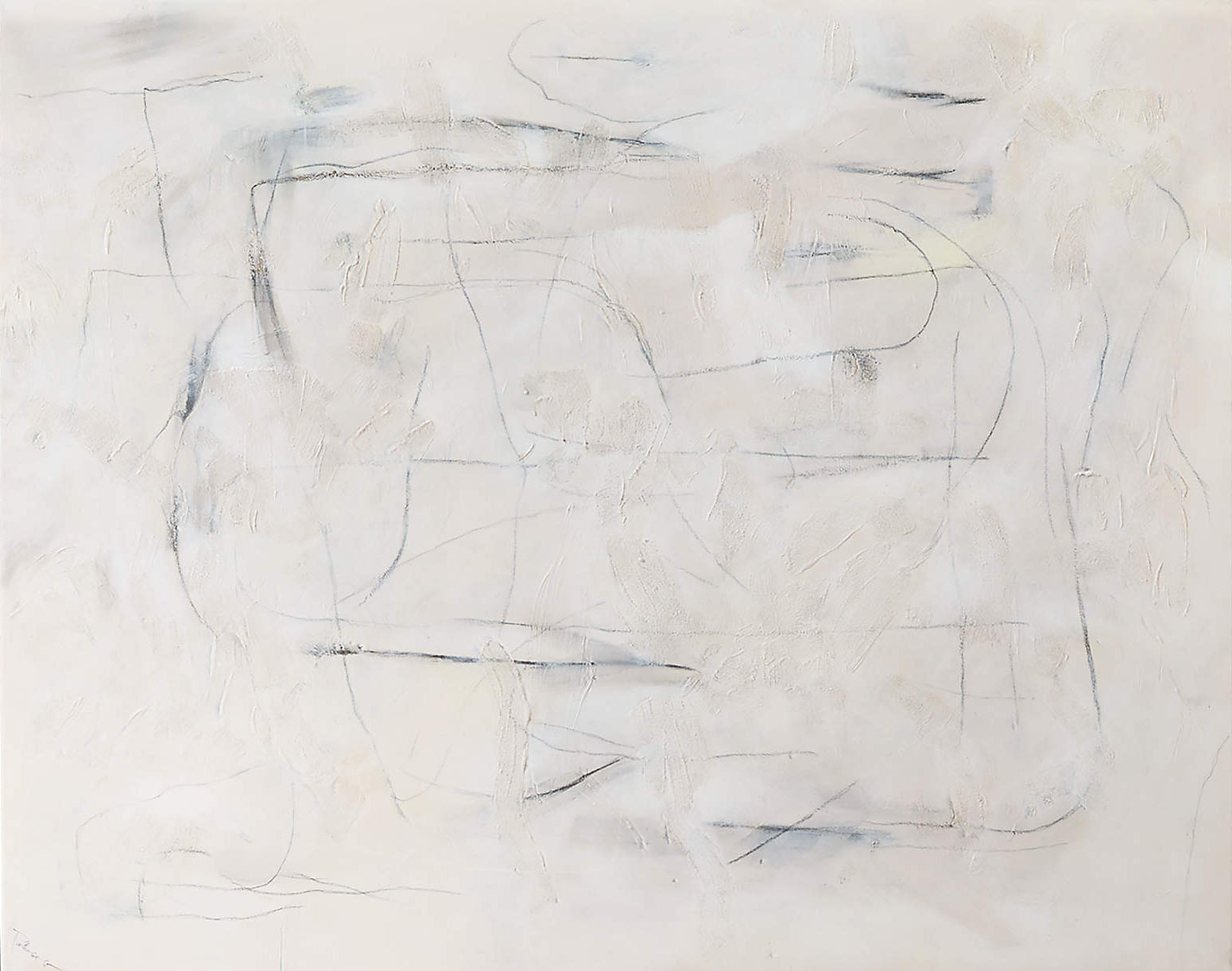 Delicate Line Abstraction on Beige, Minimalist Wall Art #BGA 118