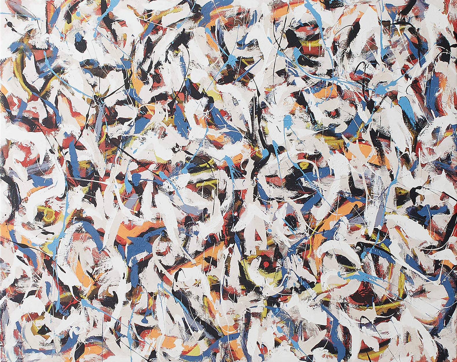 Colorful Abstract with Dynamic Brushwork, Contemporary Canvas #BGA 119