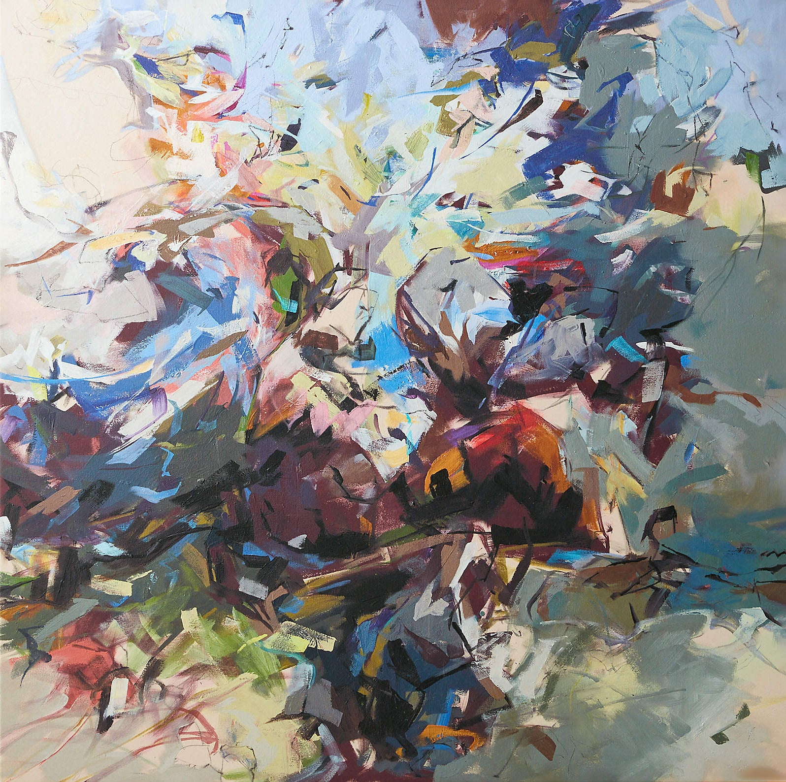 Colorful Brushstroke Abstract Wall Art in Swirling Forms #BGA 127