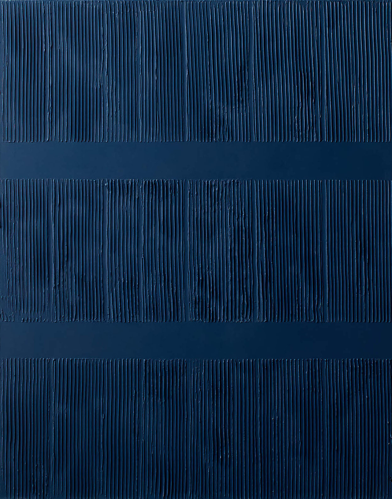 Deep Blue Abstract Minimalist Wall Art With 3D Vertical Lines #BGA 087