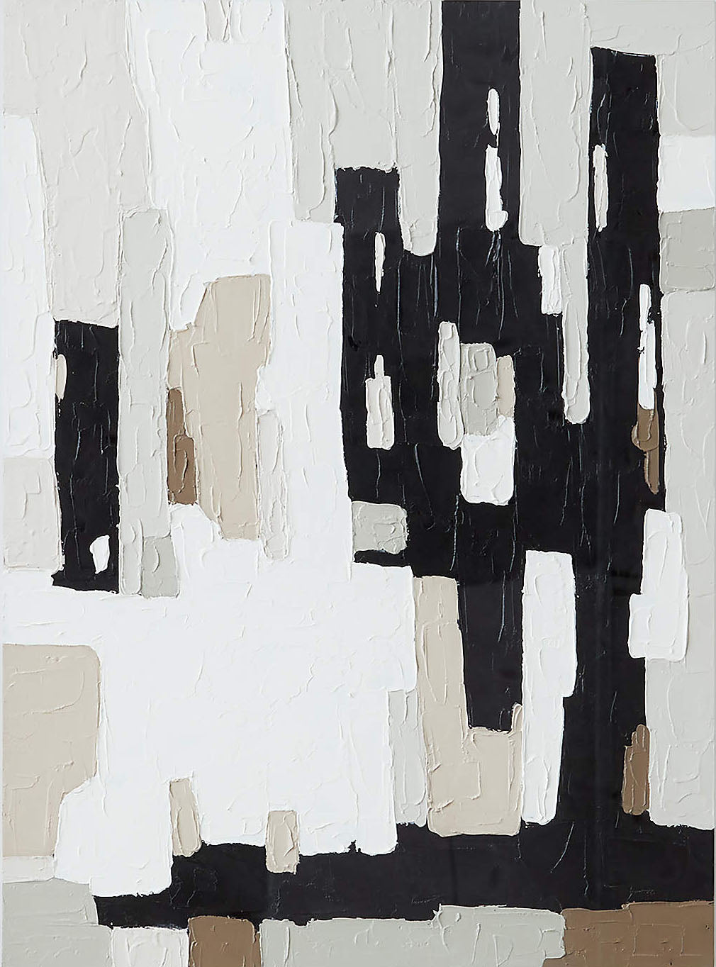 Modern Black And White Abstract Art With Geometric Shapes #BGA 087