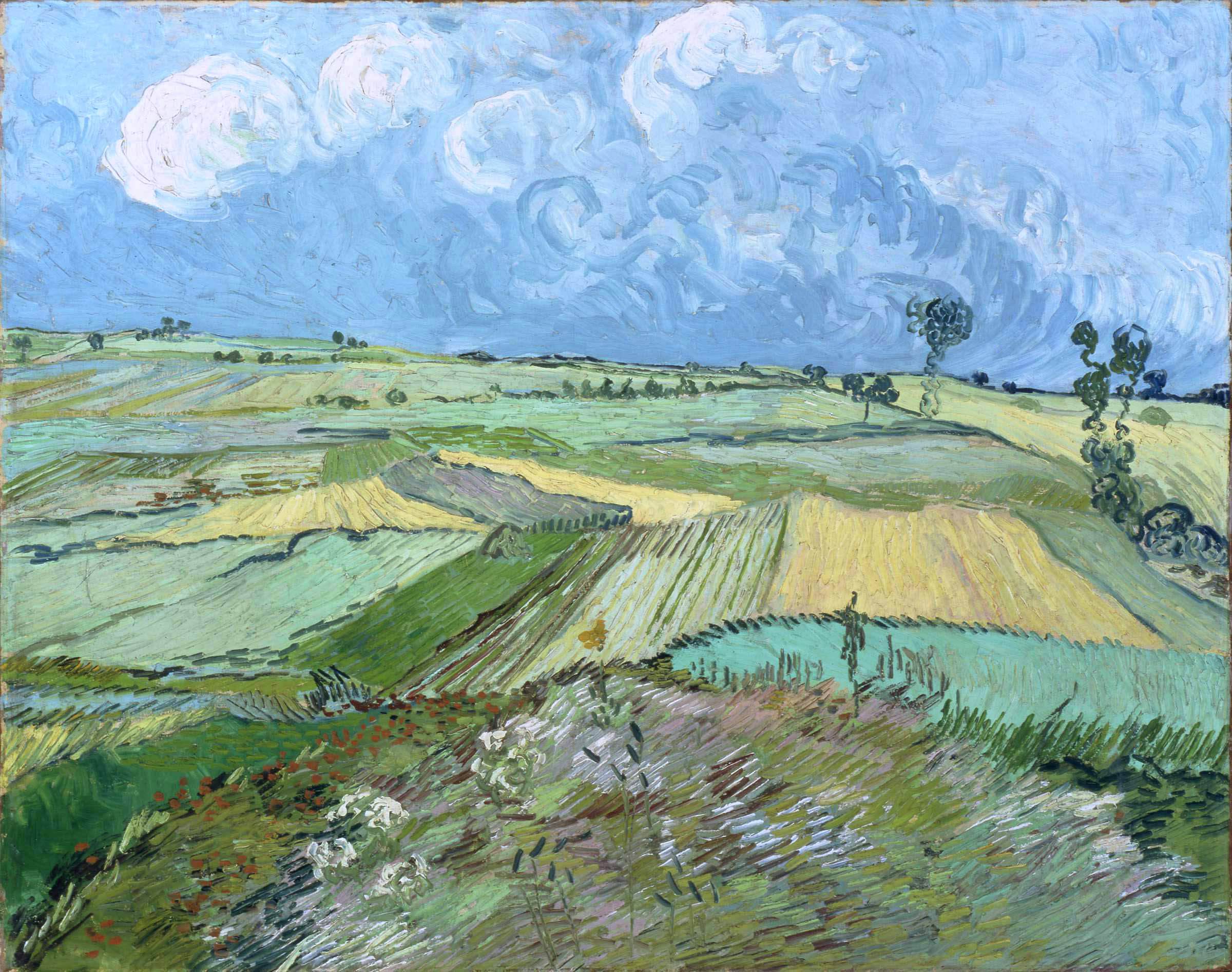 Landscape at Auvers in the Rain, Vincent Van Gogh Inspired #BGA 105