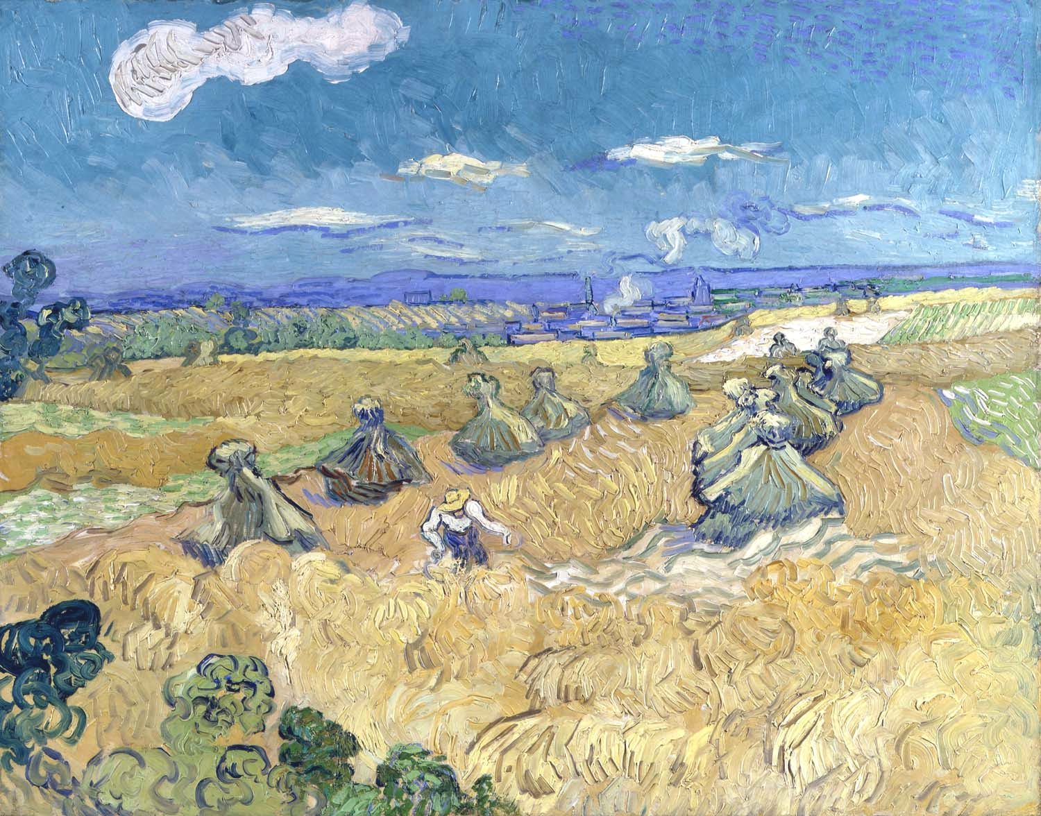Wheat Stacks with Reaper, Vincent Van Gogh Inspired #BGA 106