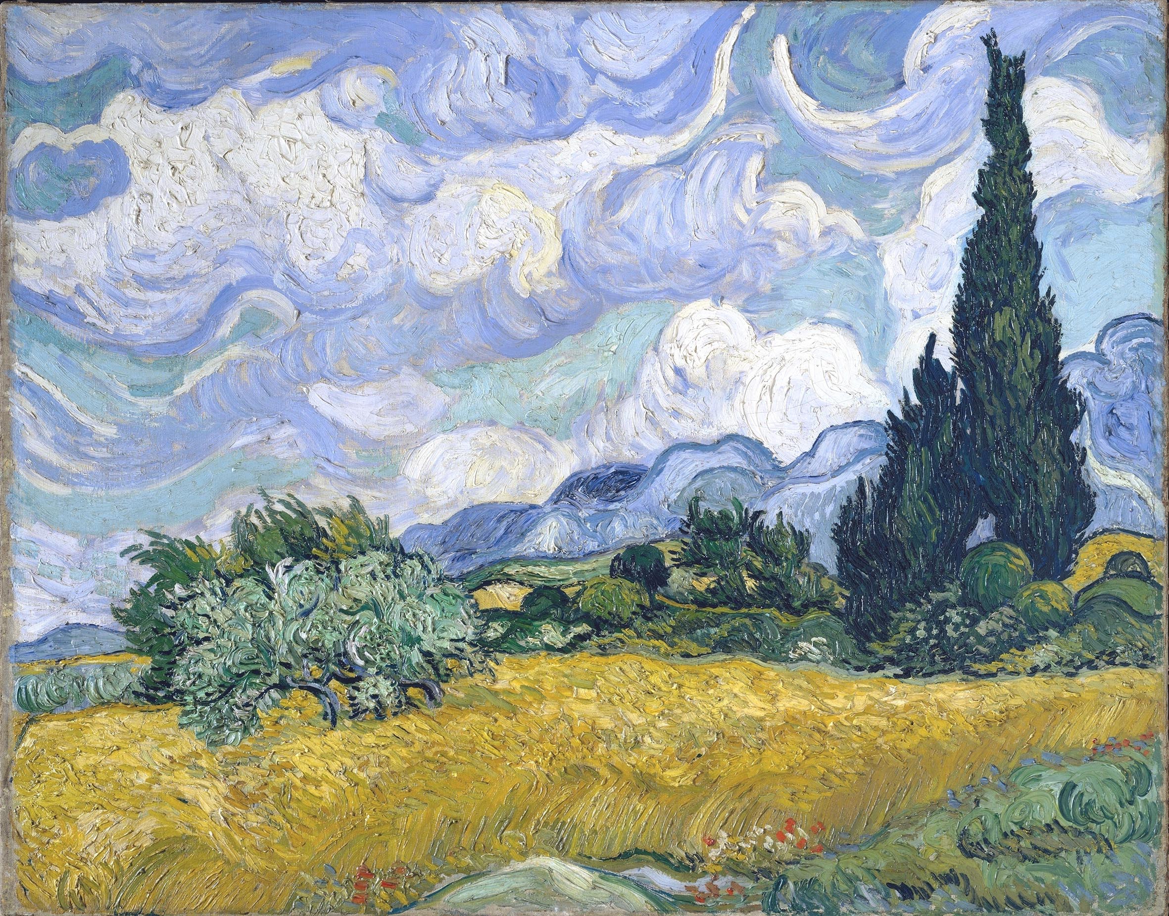 Wheat Field with Cypresses In A Brighter Hue #BGA 103