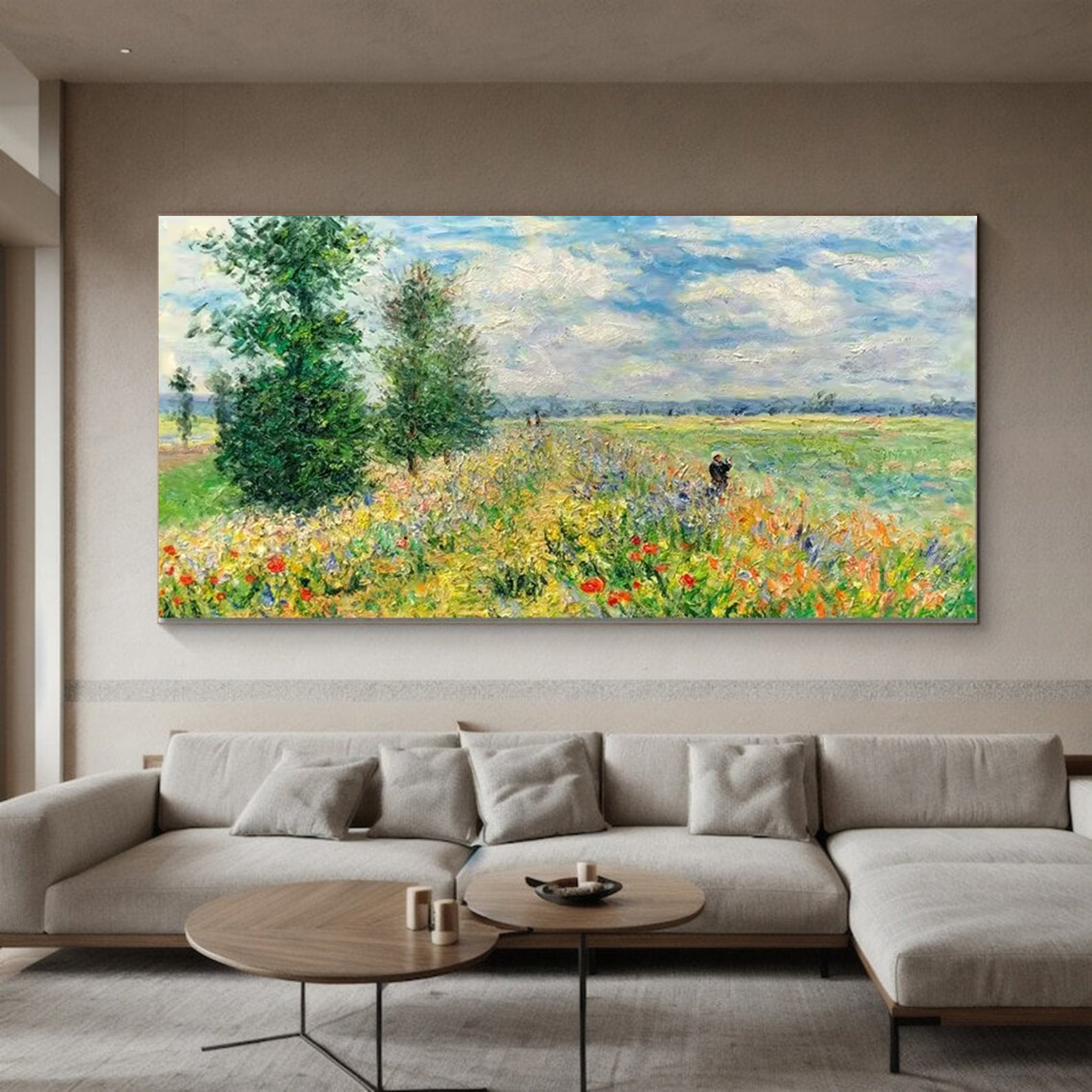 Poppy Field (1875), Monet Inspired Wall Art #BGA 168
