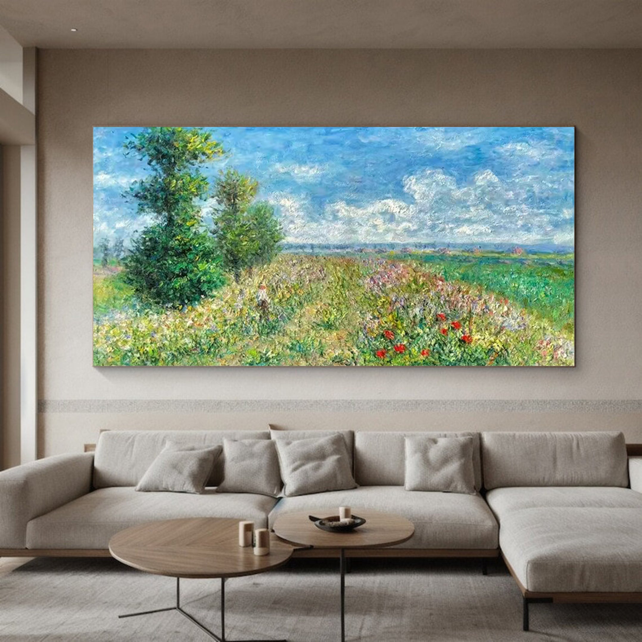 Monet Style Giverny Landscape, Impressionist Canvas #BGA 169