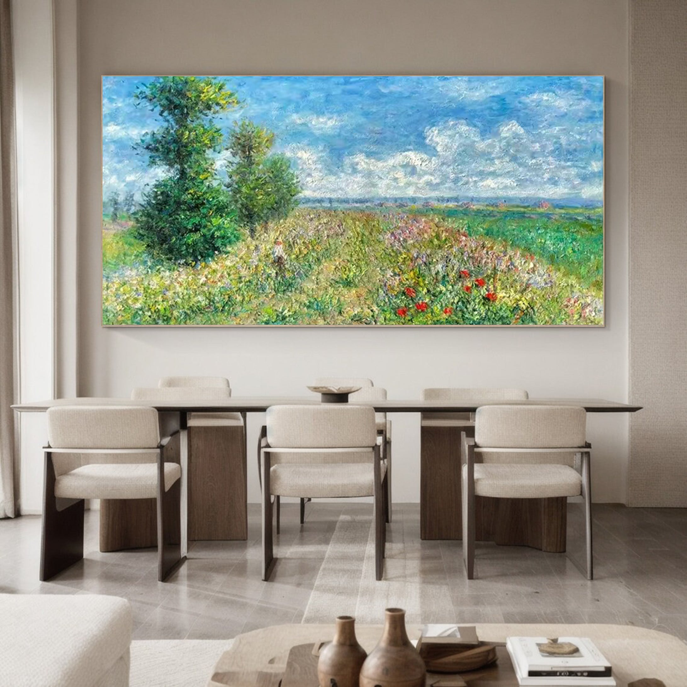 Monet Style Giverny Landscape, Impressionist Canvas #BGA 169