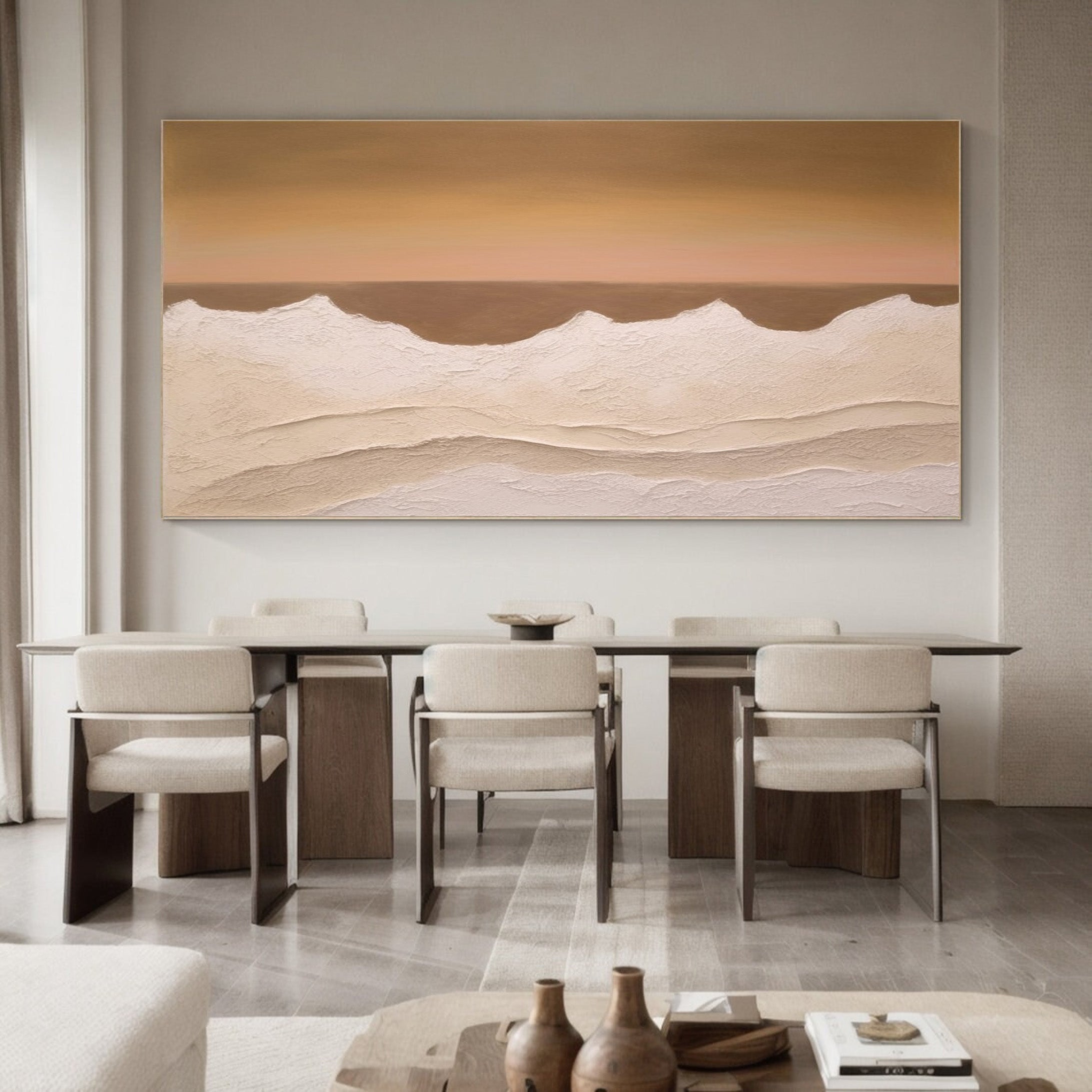 Minimalist Earth Tone Abstract, Subtle Landscape Wall Art #BGA 252