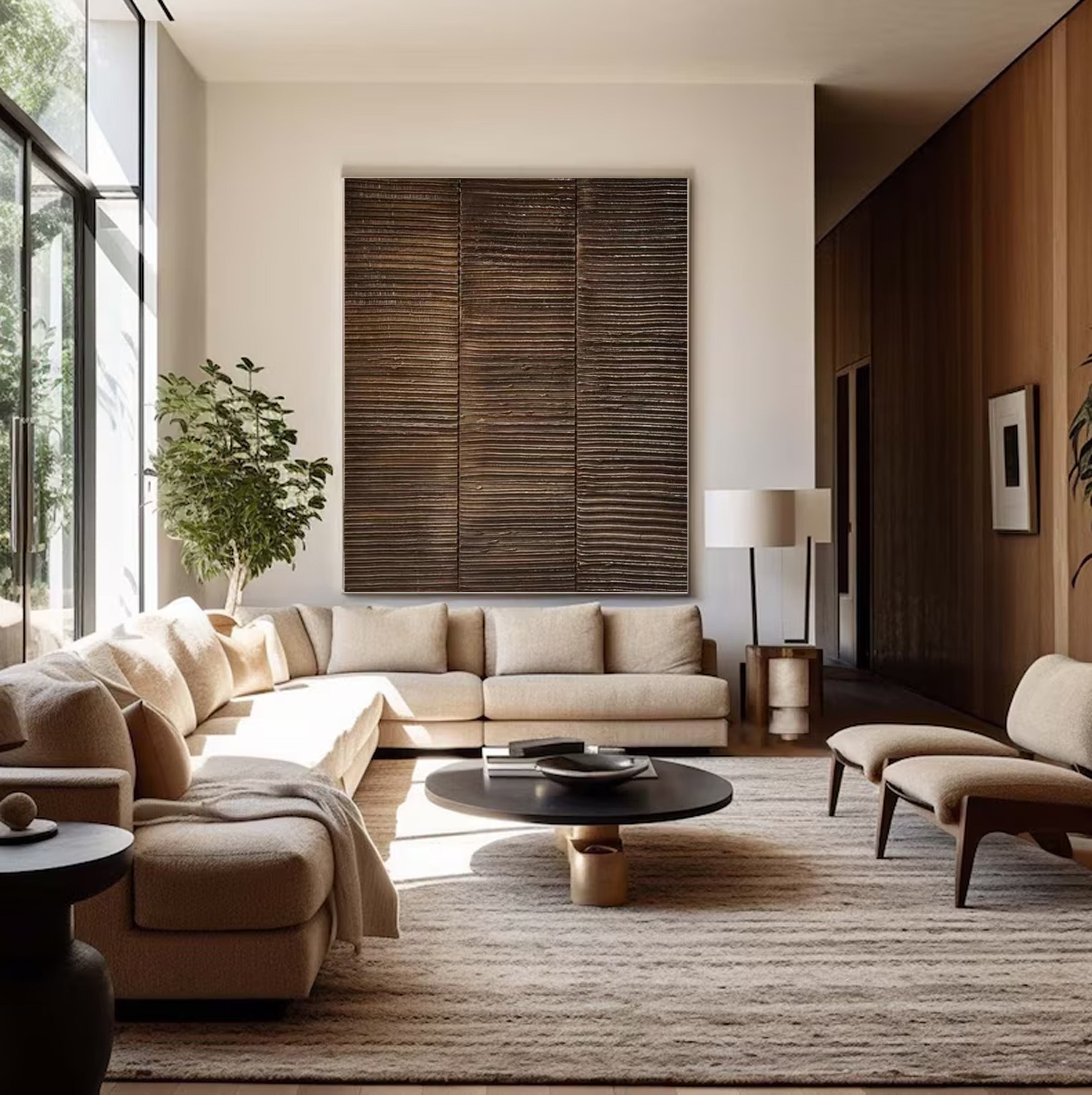Organic Texture Canvas, Natural Wood Design Wall Art #BGA 200
