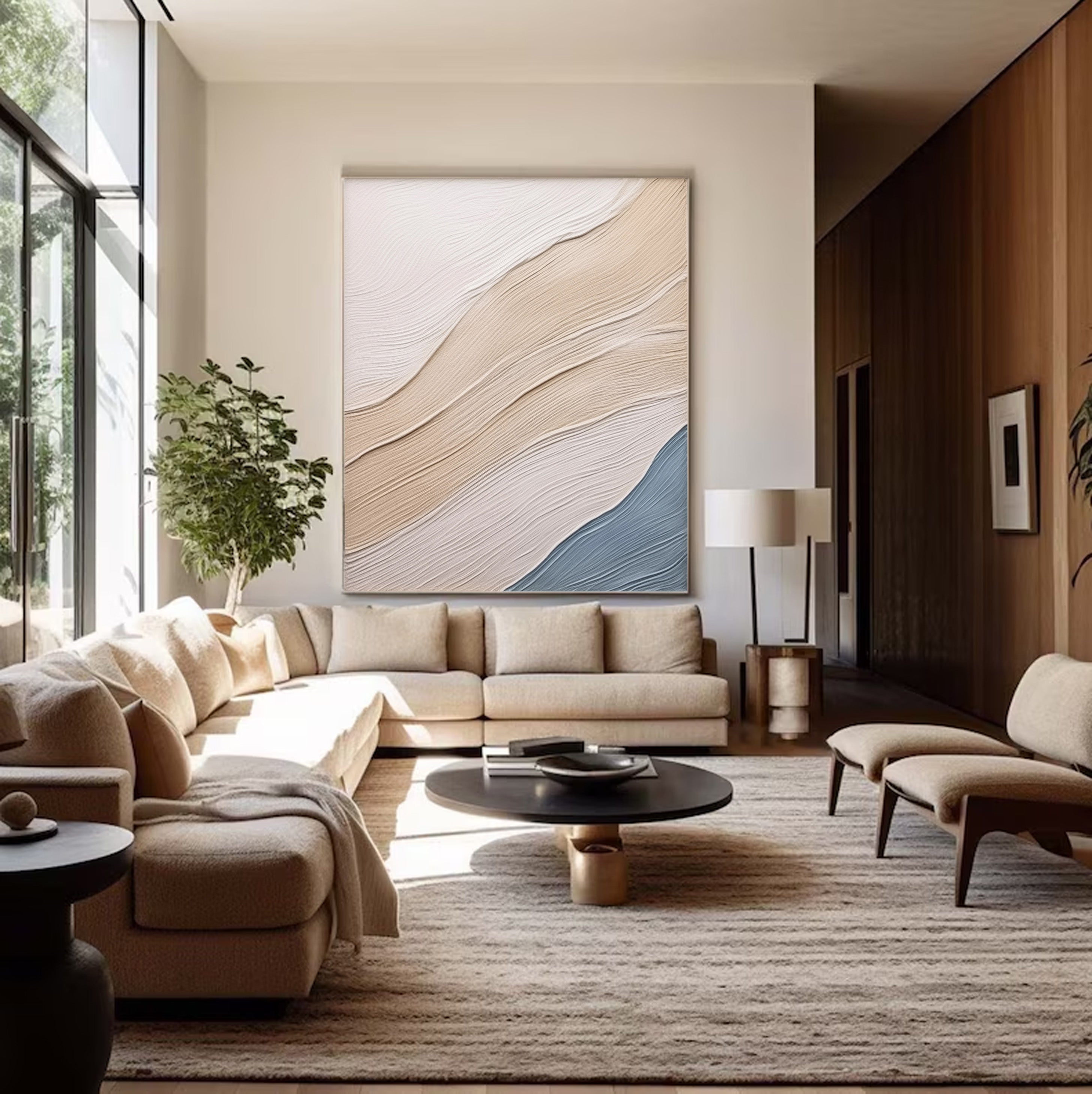 Contemporary 3D Texture Wall Painting, Subtle Flow Design #BGA 243