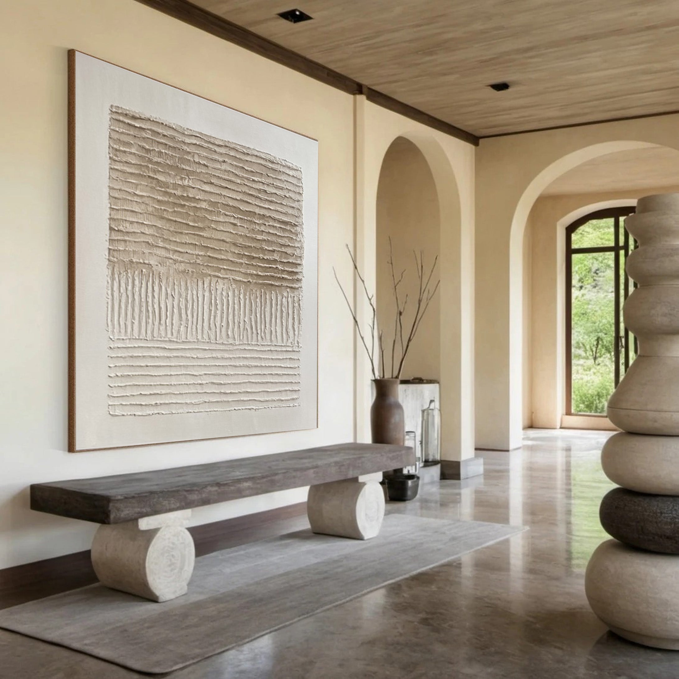 Textured Art with Horizontal and Vertical Rhythms for Decor #BGA 279