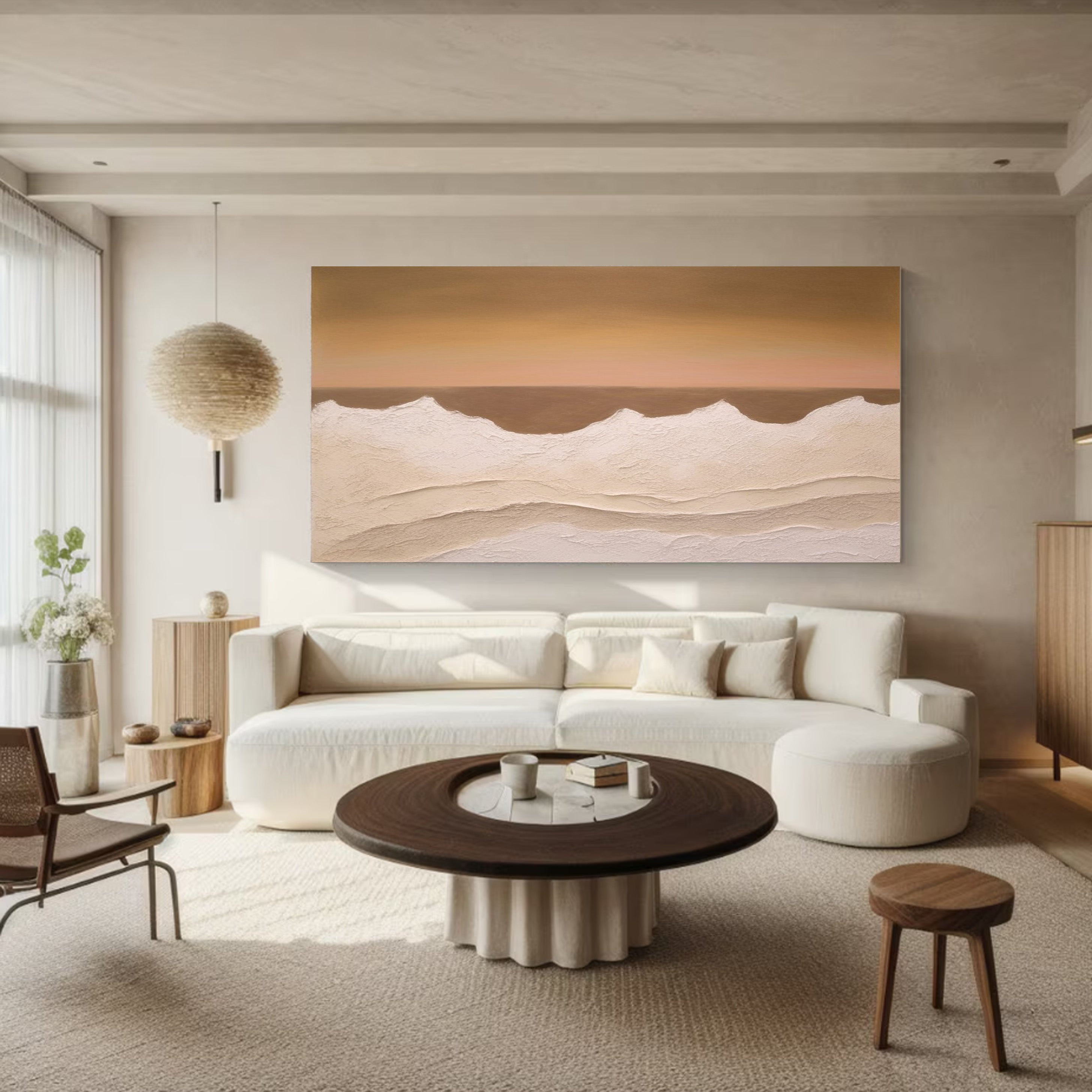 Minimalist Earth Tone Abstract, Subtle Landscape Wall Art #BGA 252