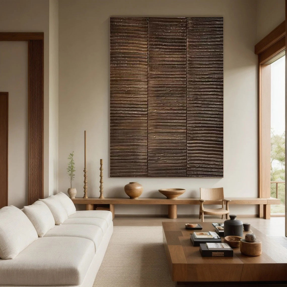 Organic Texture Canvas, Natural Wood Design Wall Art #BGA 200