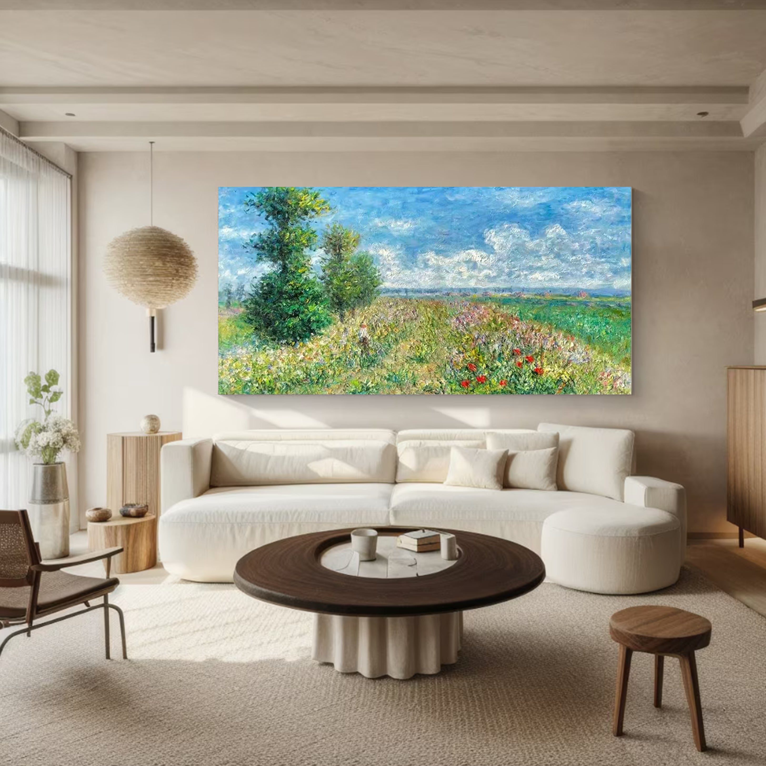 Monet Style Giverny Landscape, Impressionist Canvas #BGA 169