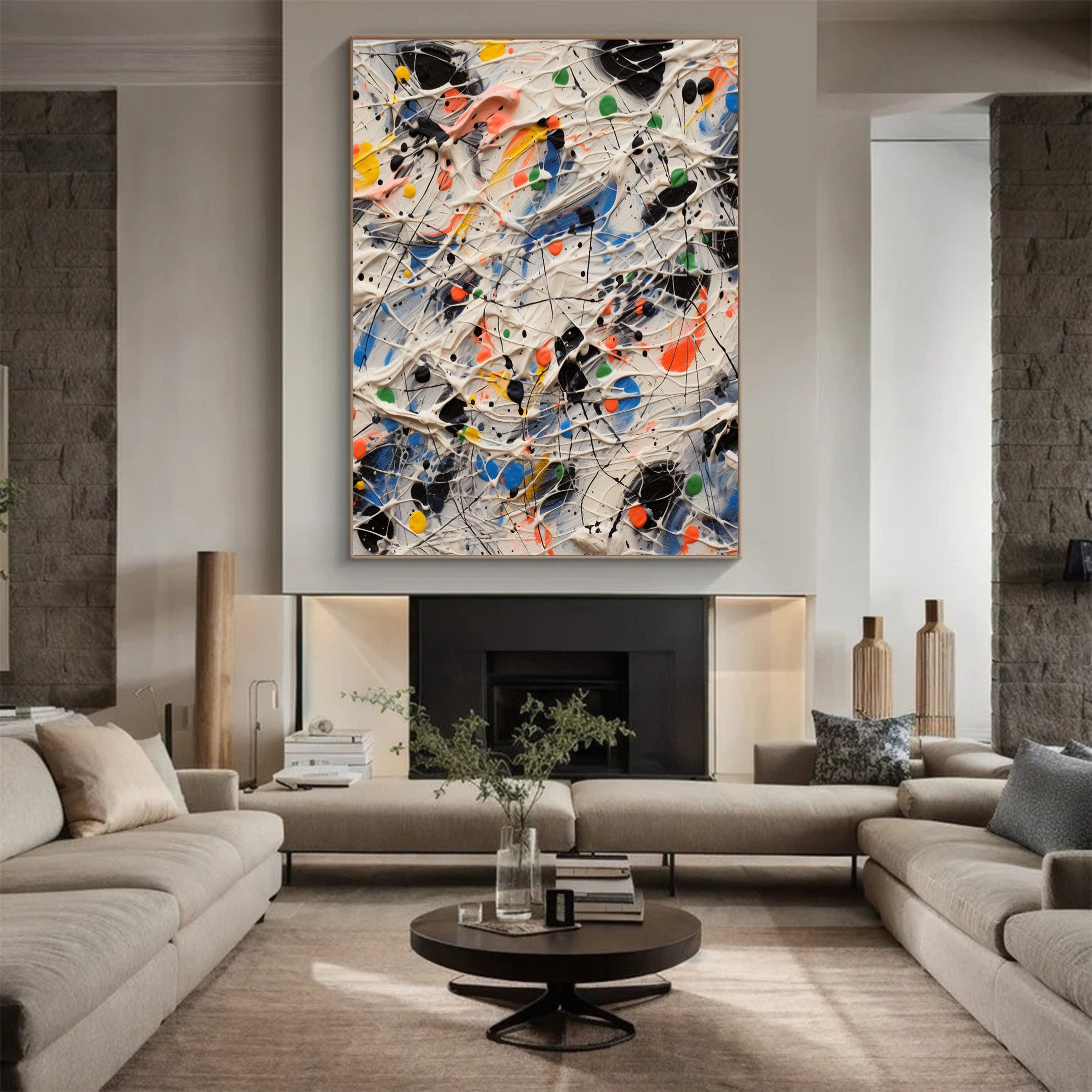 Controlled Chaos: Bold Abstract Splatter, Dynamic Modern Art #BGA 242