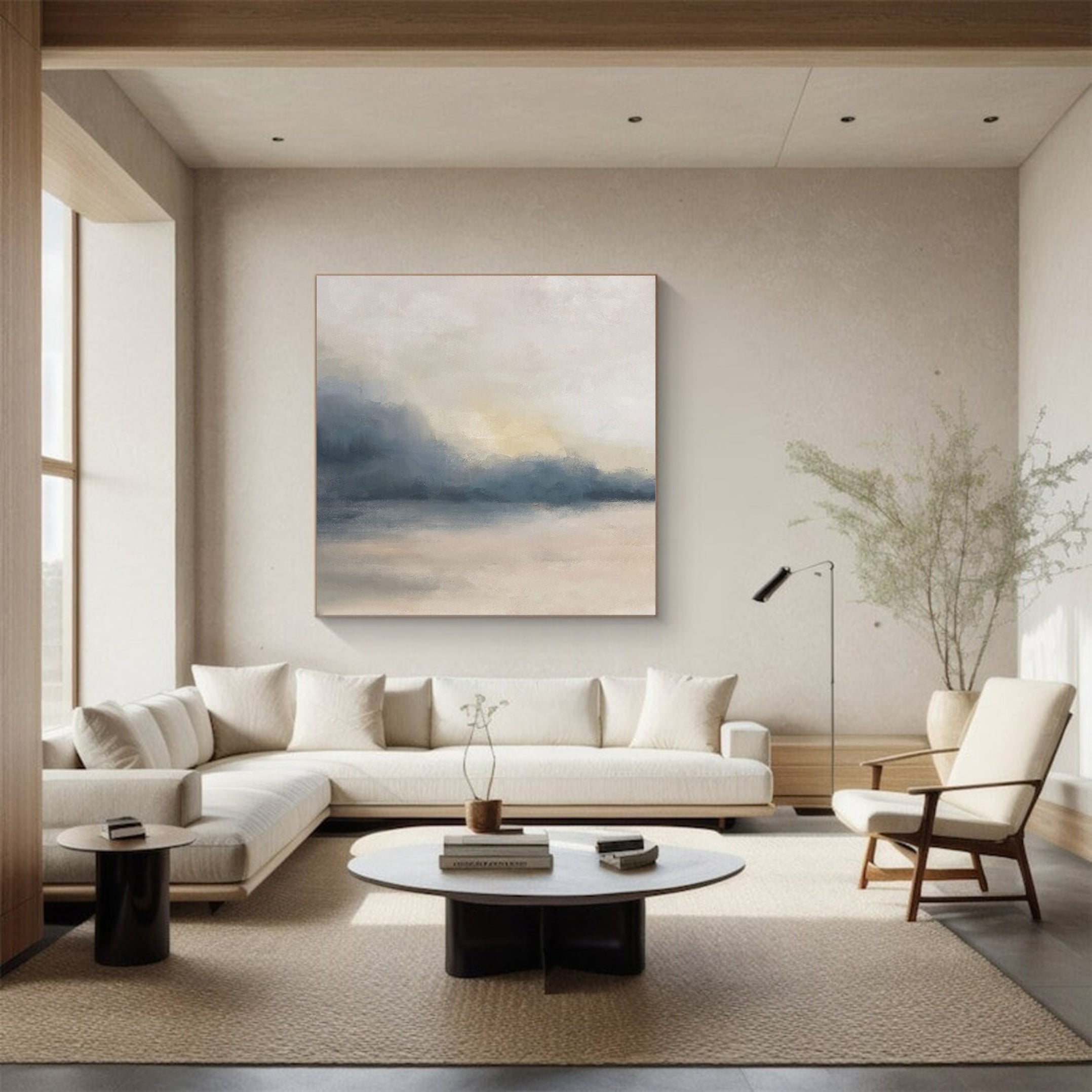 Ethereal Shores: Abstract Landscape Art, Soft Muted Palette #BGA 218