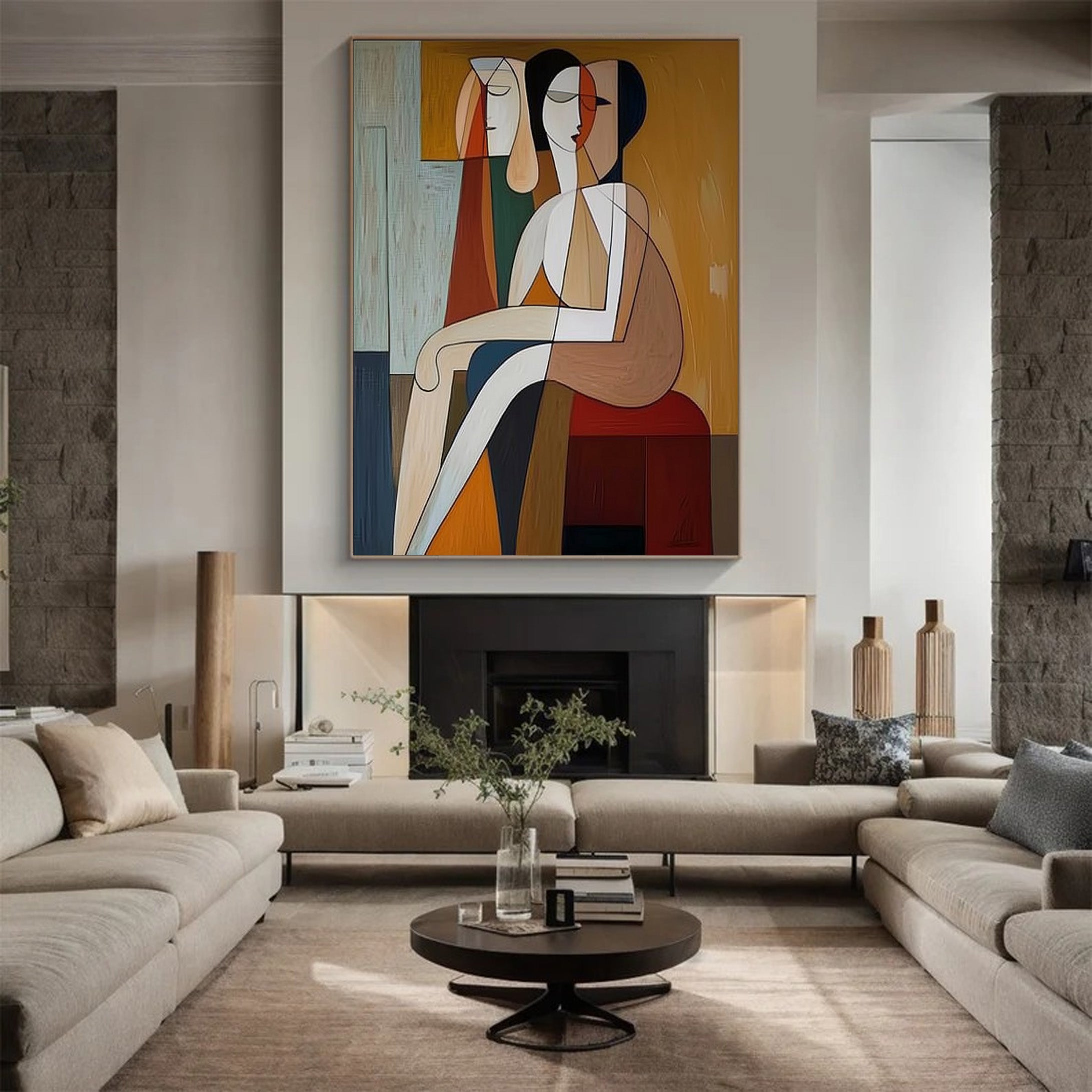 Modern Abstract Figures, Warm Tonal Palette #BGA 260