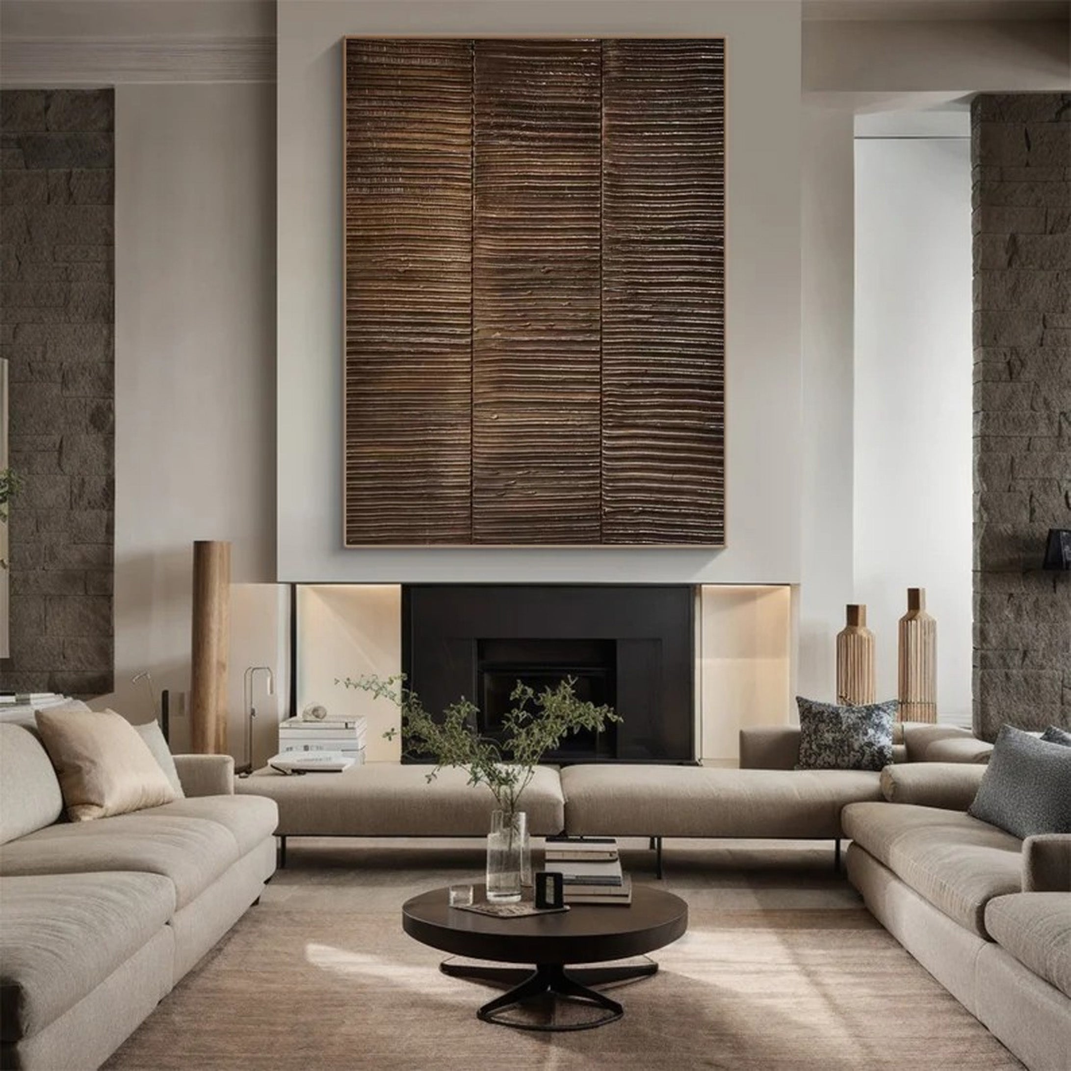 Organic Texture Canvas, Natural Wood Design Wall Art #BGA 200