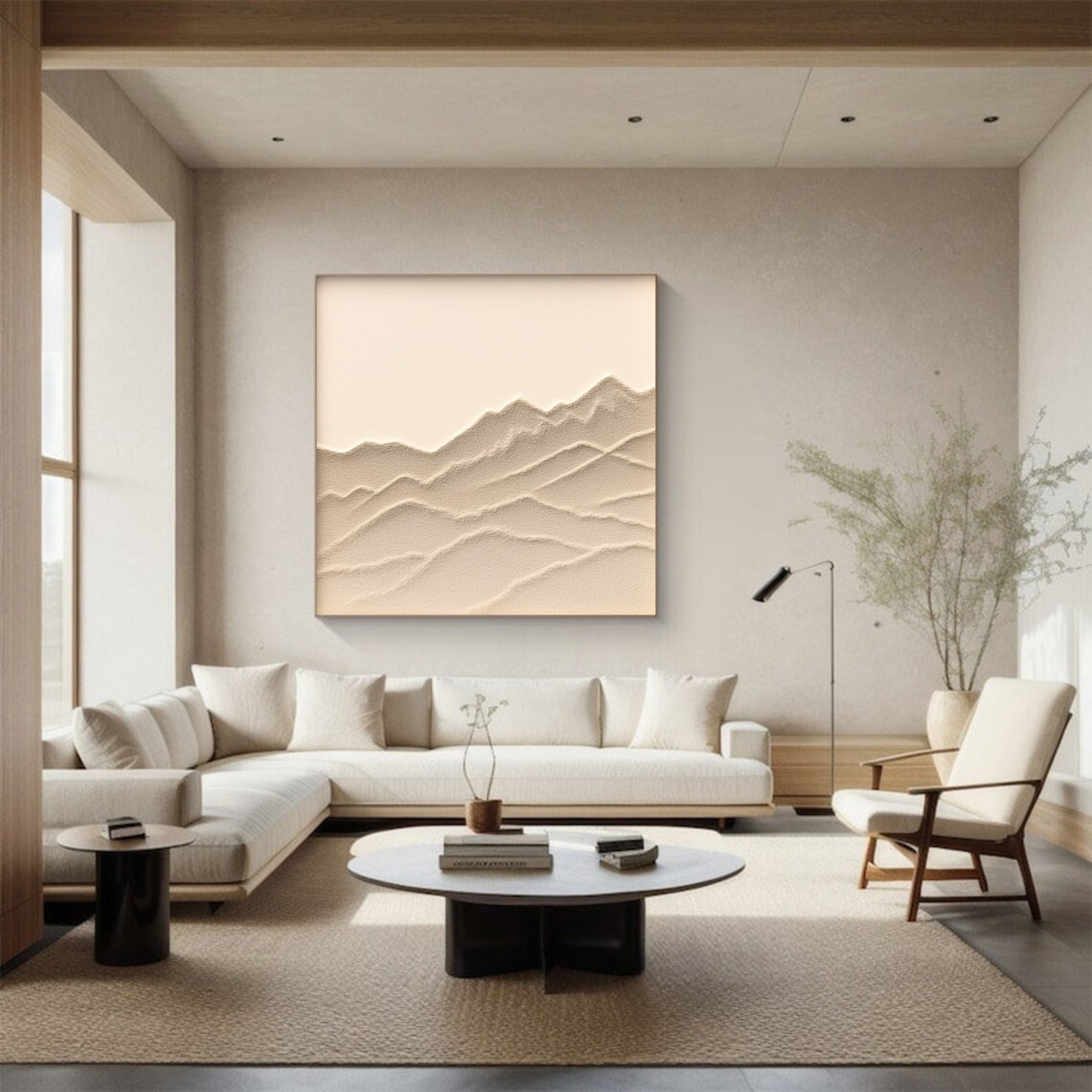 Minimalist Mountain Wall Art, Soft Textured Landscape #BGA 248