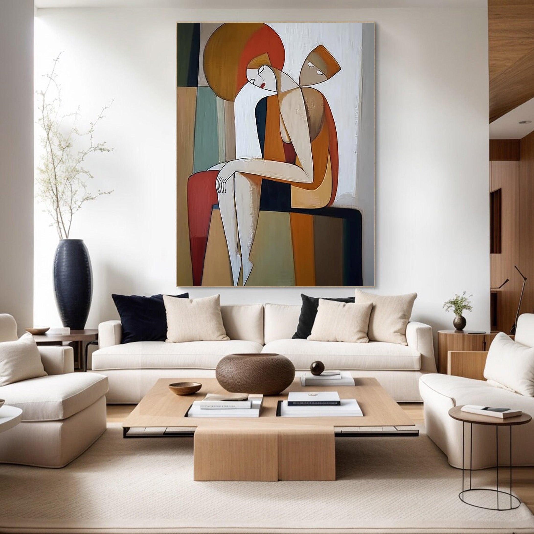 Contemporary Figurative Painting, Geometric Abstract Design #BGA 258
