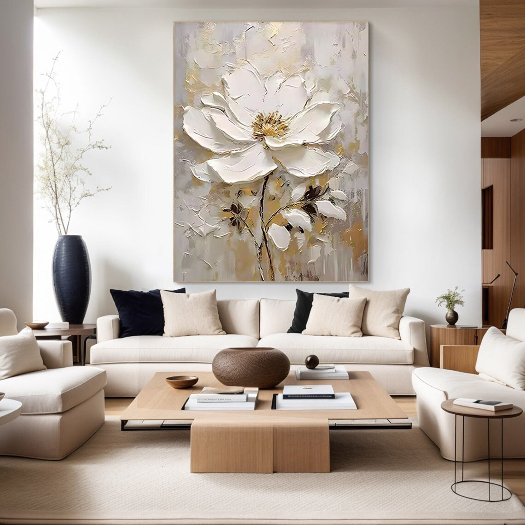 Inspirational Bloom: 3D Flower Art, Large Canvas Statement #BGA 207