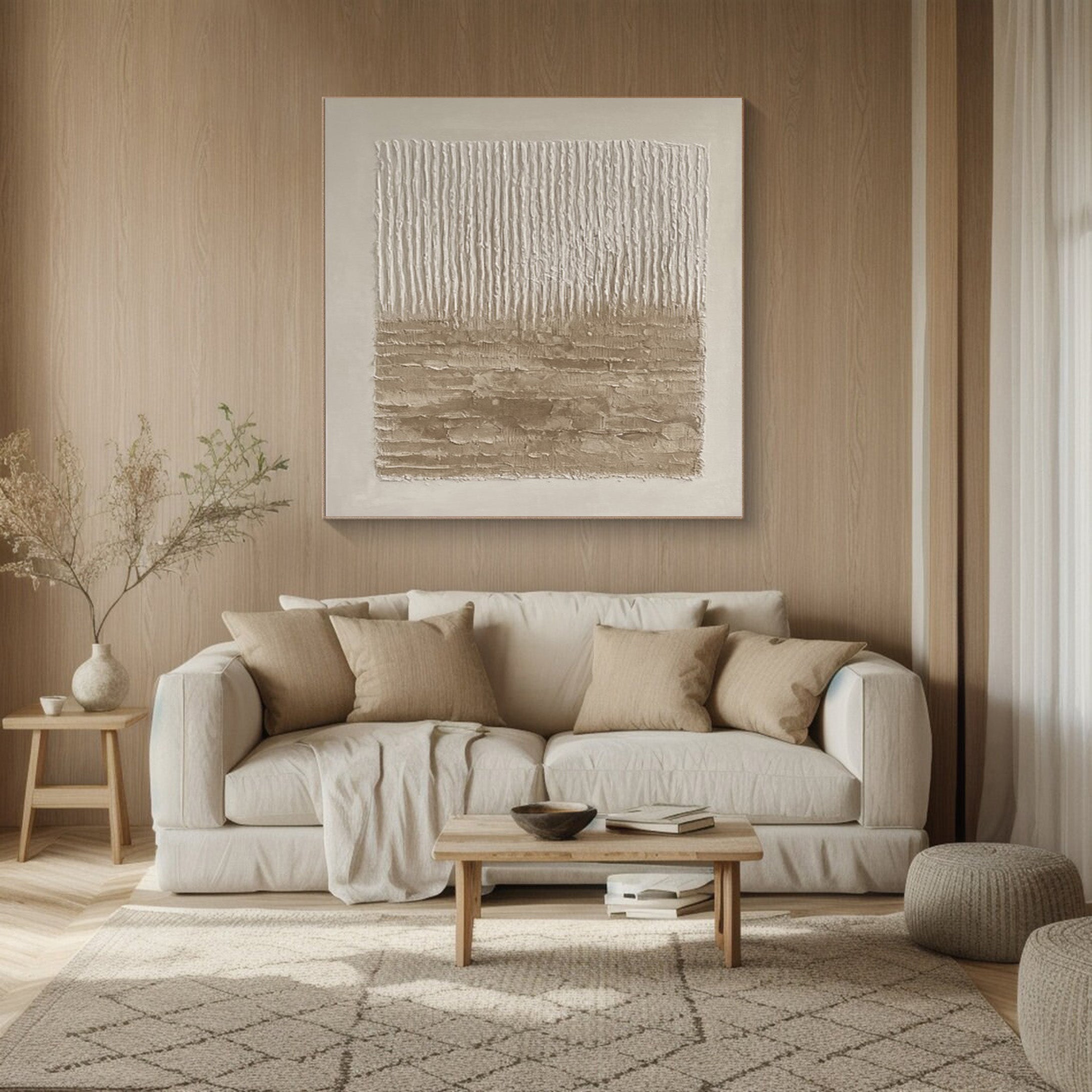 Minimalist Neutral Art with Texture and Subtly Layered Ground #BGA 278