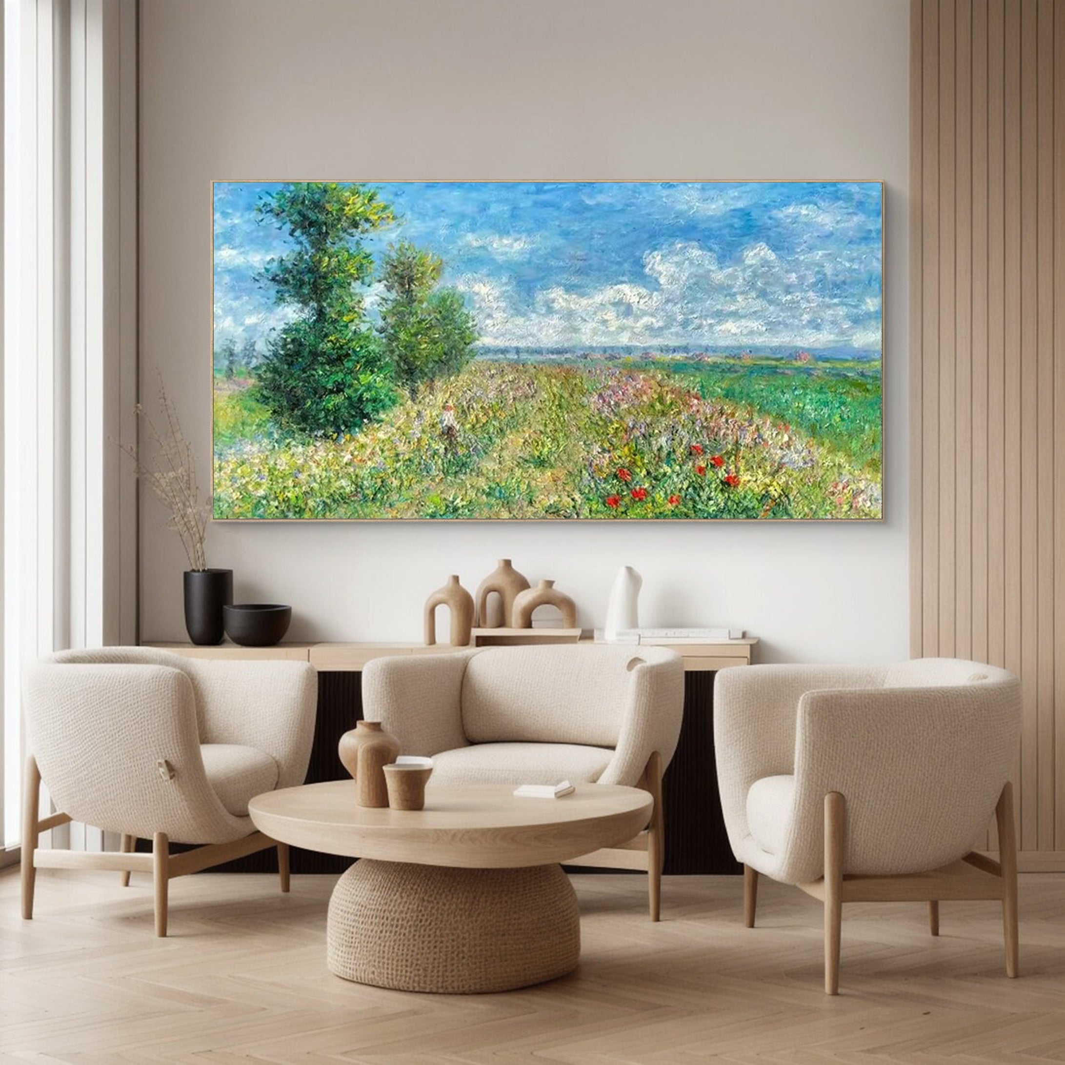 Monet Style Giverny Landscape, Impressionist Canvas #BGA 169