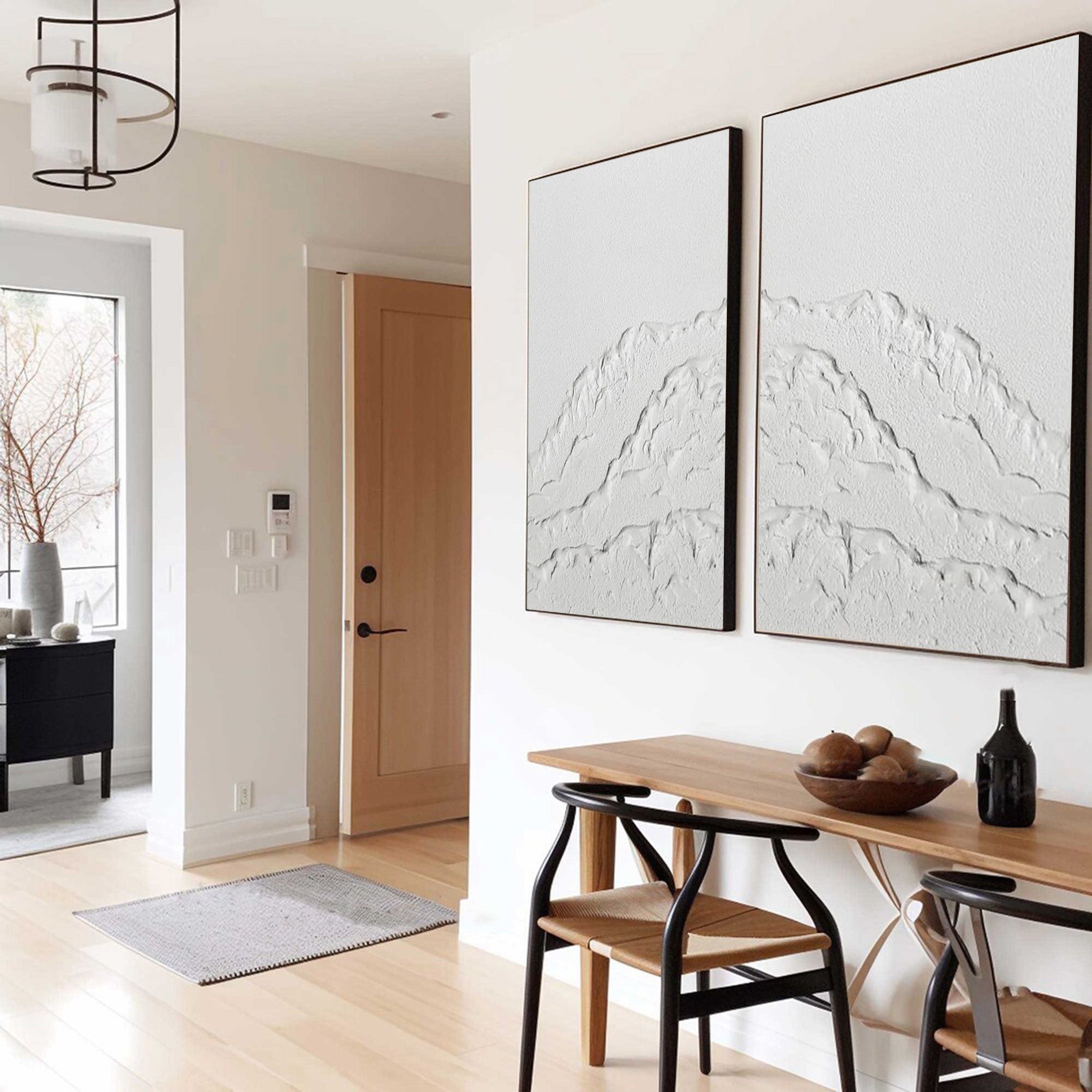 White Alpine Divide: Set of Two 3D Mountain Wall Art #BGA 213