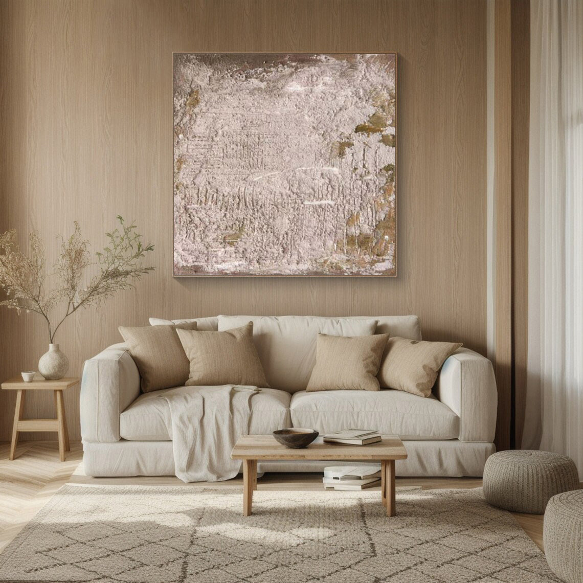 Gilded Texture: Contemporary Abstract Art, Metallic Hints #BGA 237