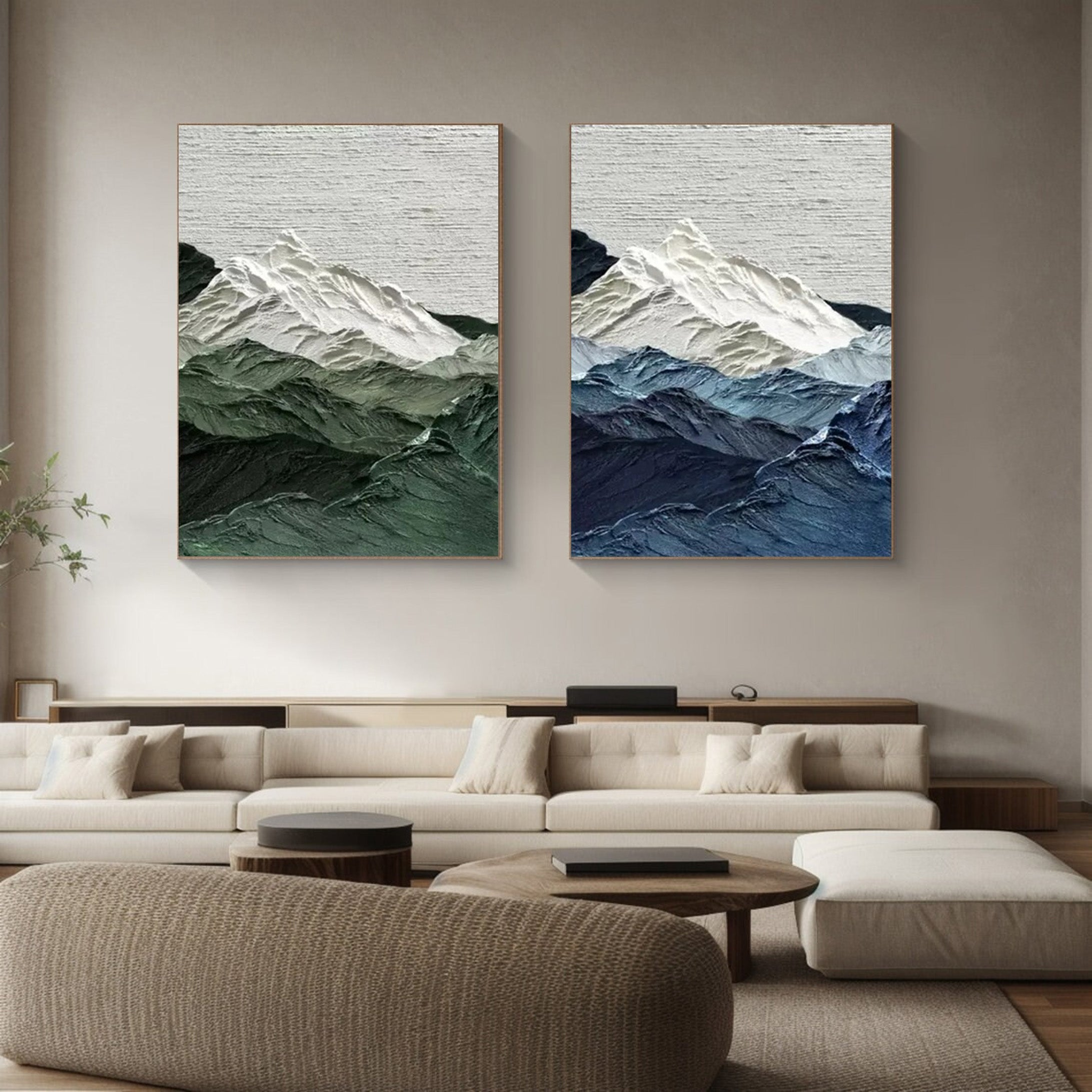 Mountain Relief: Textured 3D Abstract, Mountain Landscape Set #BGA 212