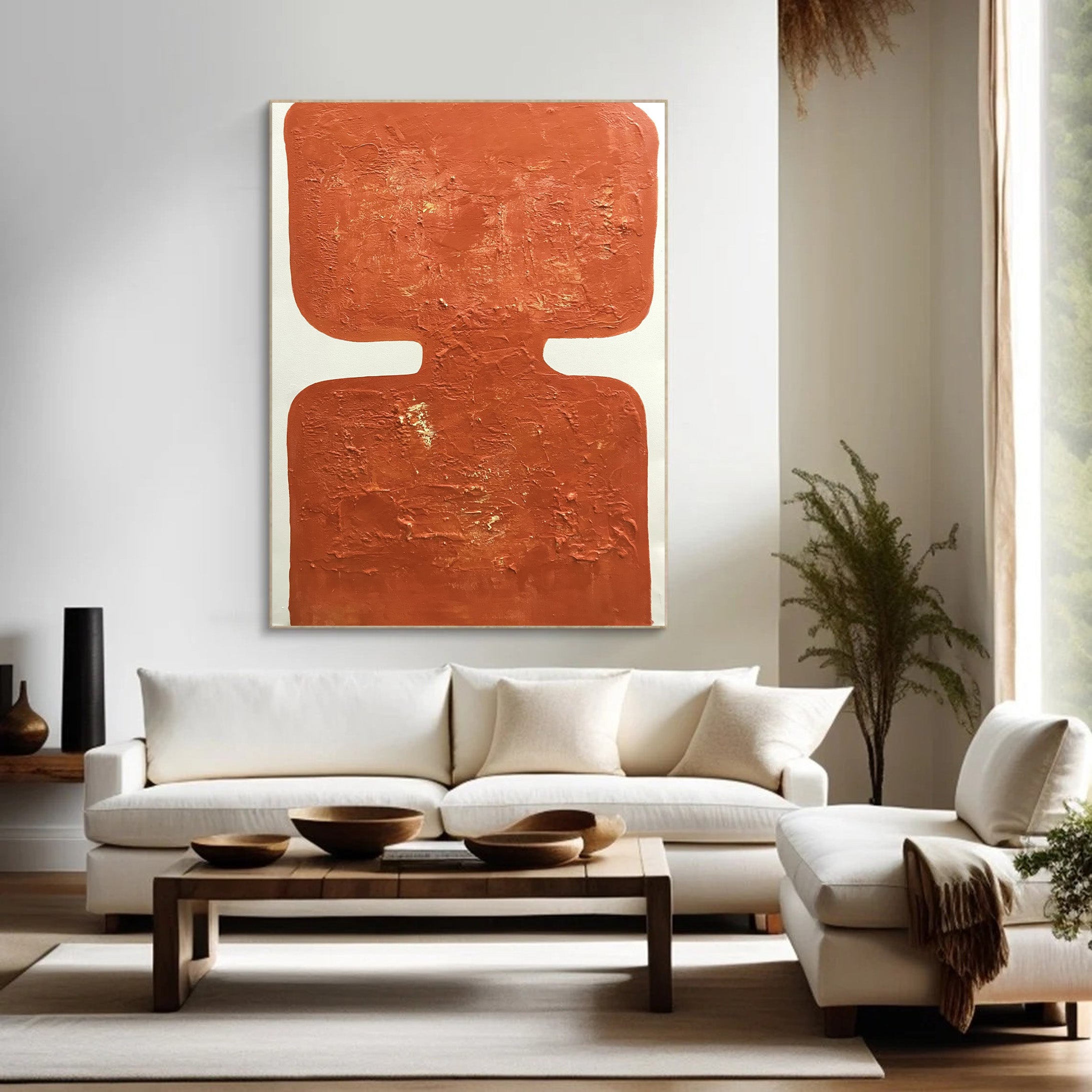 Sunset Hue: Orange Abstract Art, Minimalist Statement Piece #BGA 202