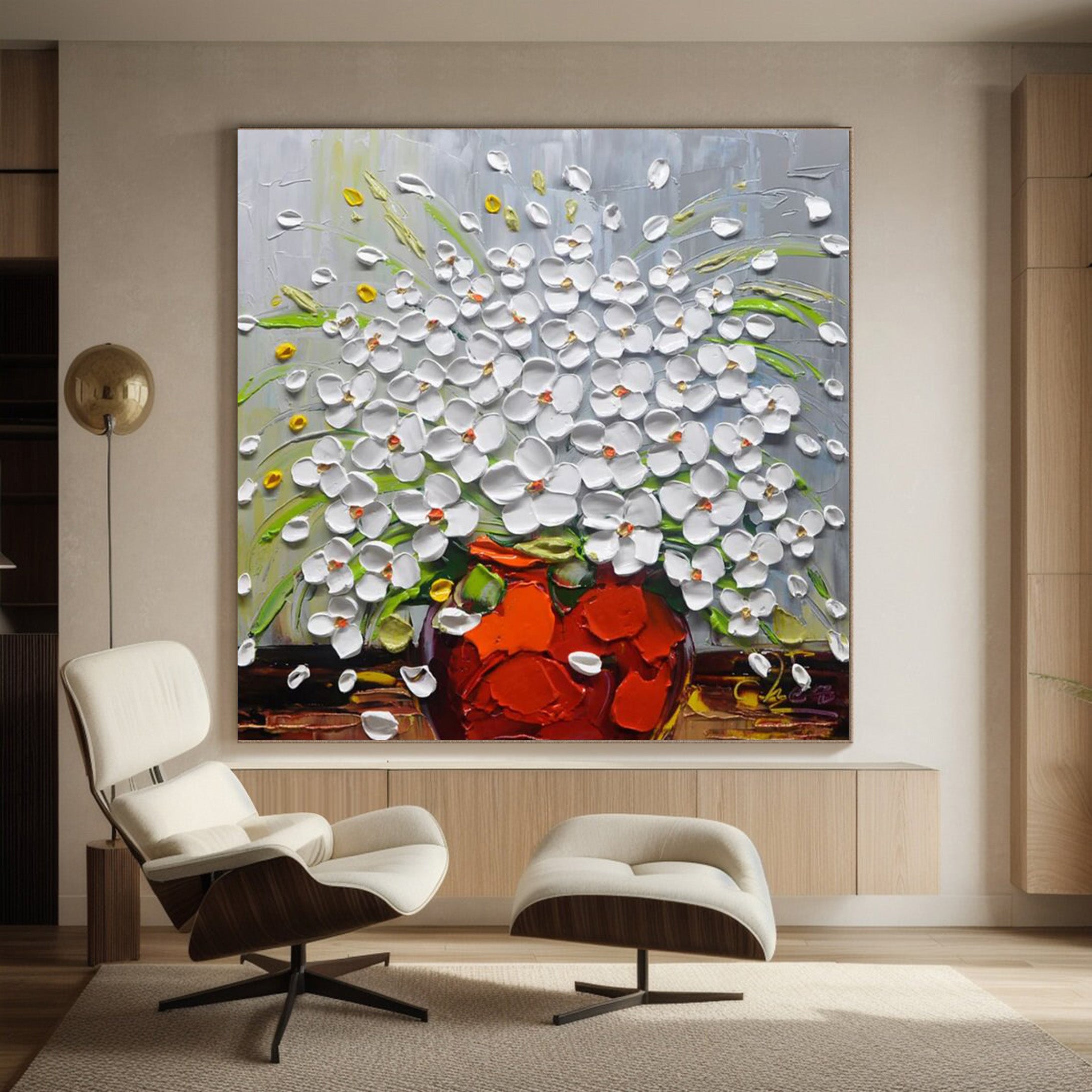 Sculpted Florals: Bold Impasto Flowers, Richly Textured Art #BGA 229