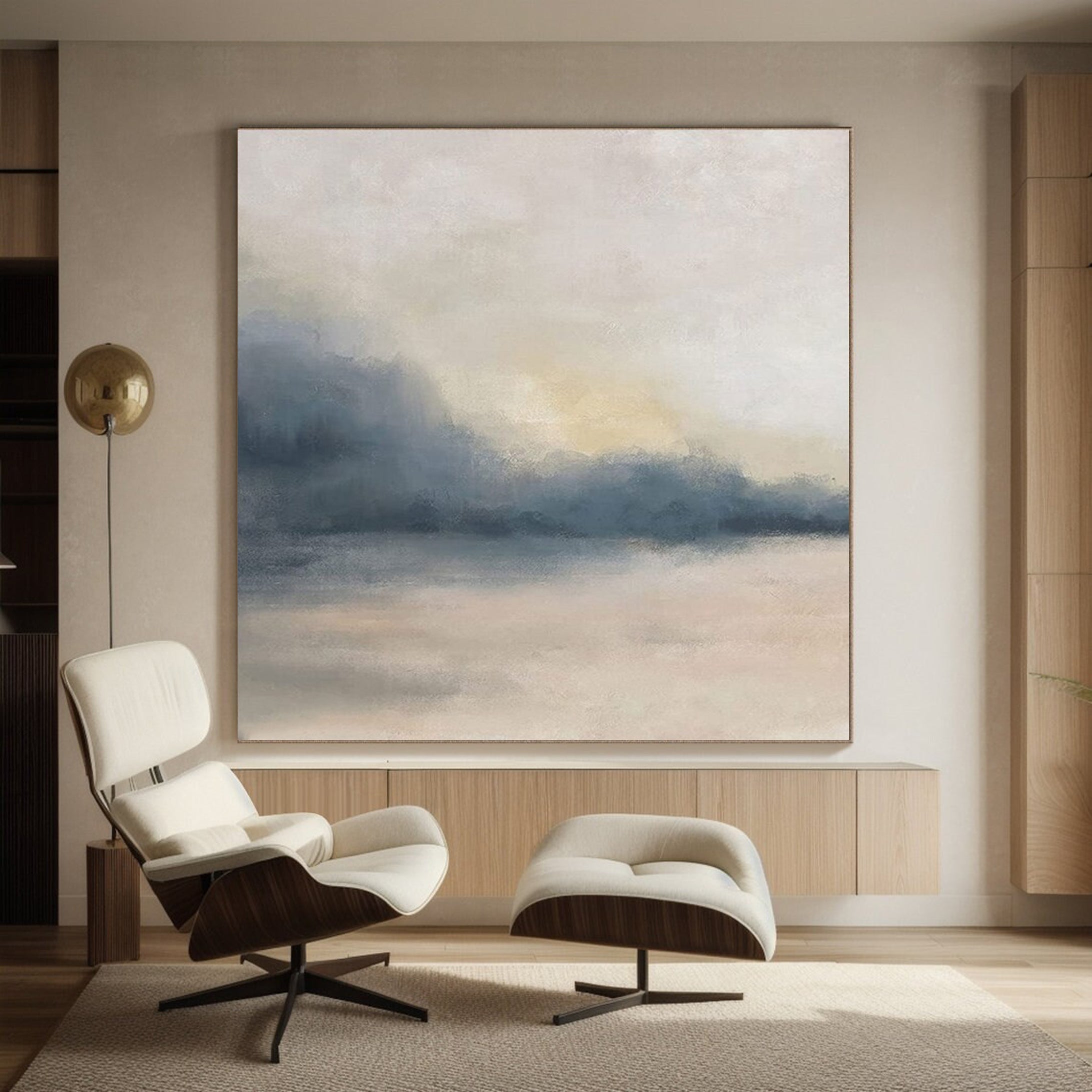 Ethereal Shores: Abstract Landscape Art, Soft Muted Palette #BGA 218