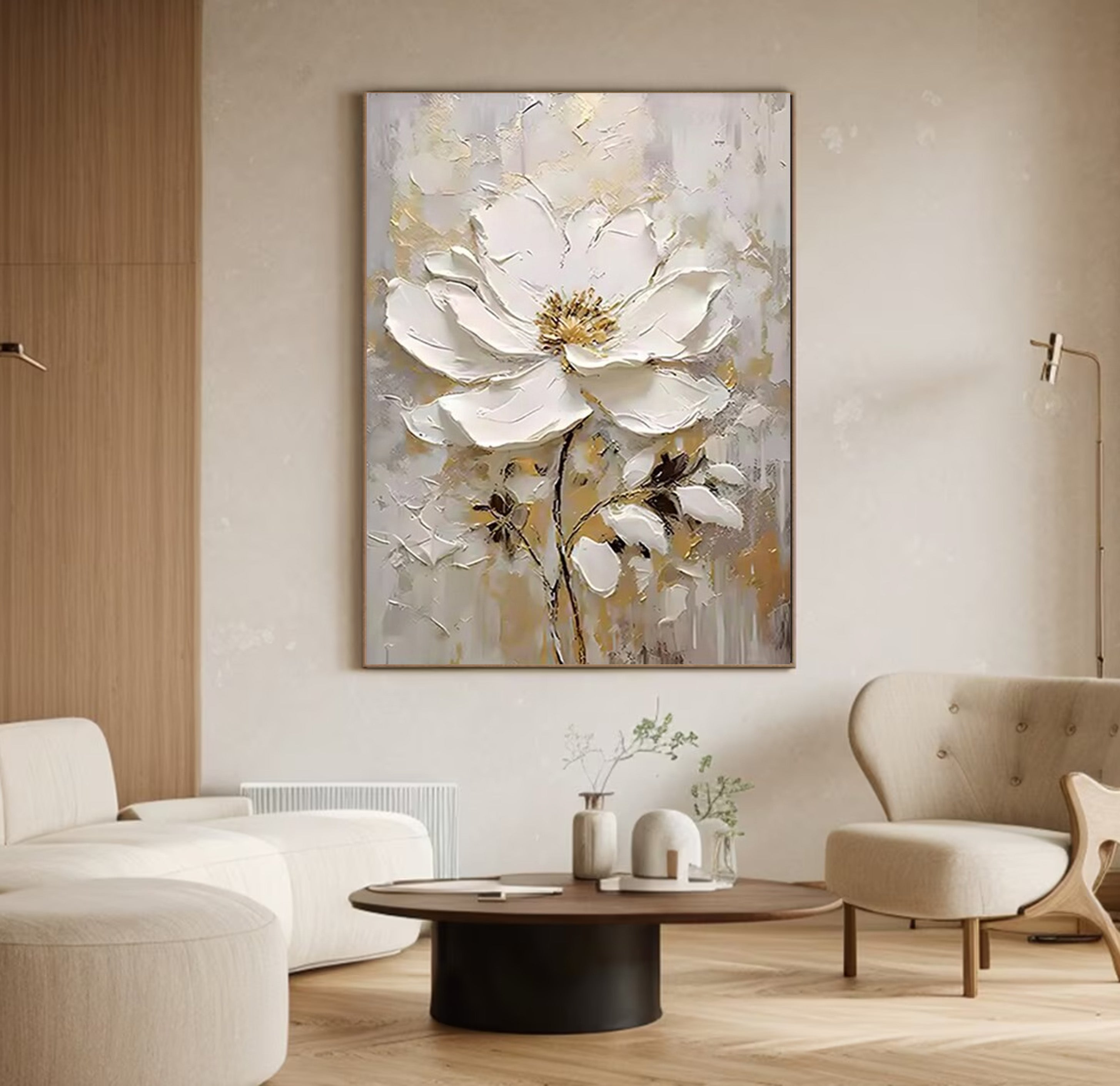 Inspirational Bloom: 3D Flower Art, Large Canvas Statement #BGA 207