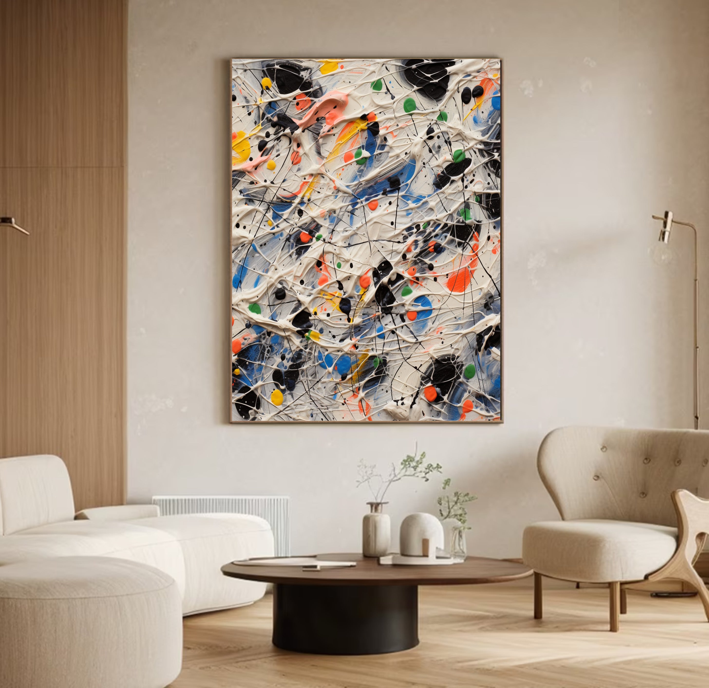 Controlled Chaos: Bold Abstract Splatter, Dynamic Modern Art #BGA 242