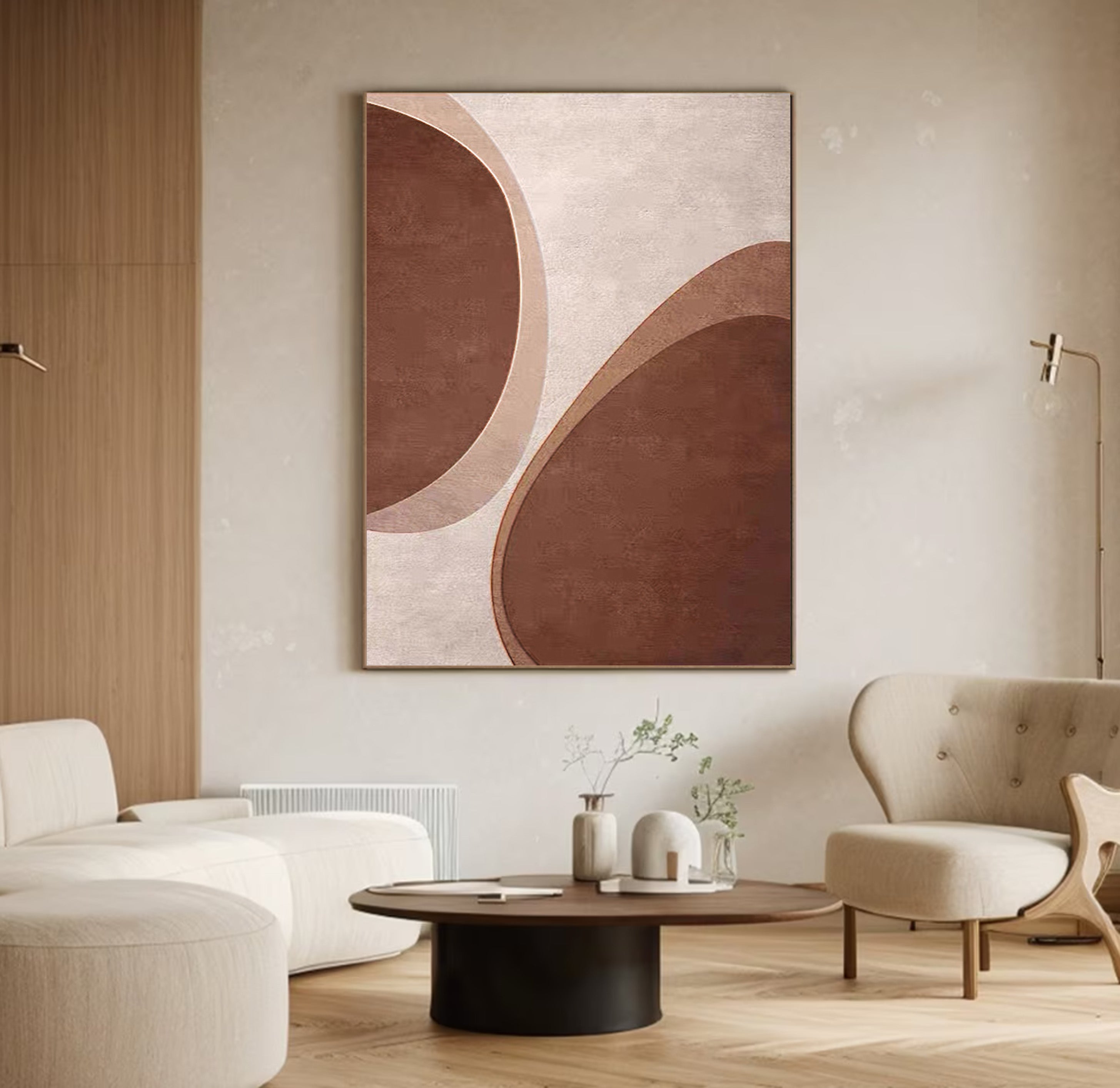 Warm Brown Minimalist Abstract with Organic Shapes #BGA 236