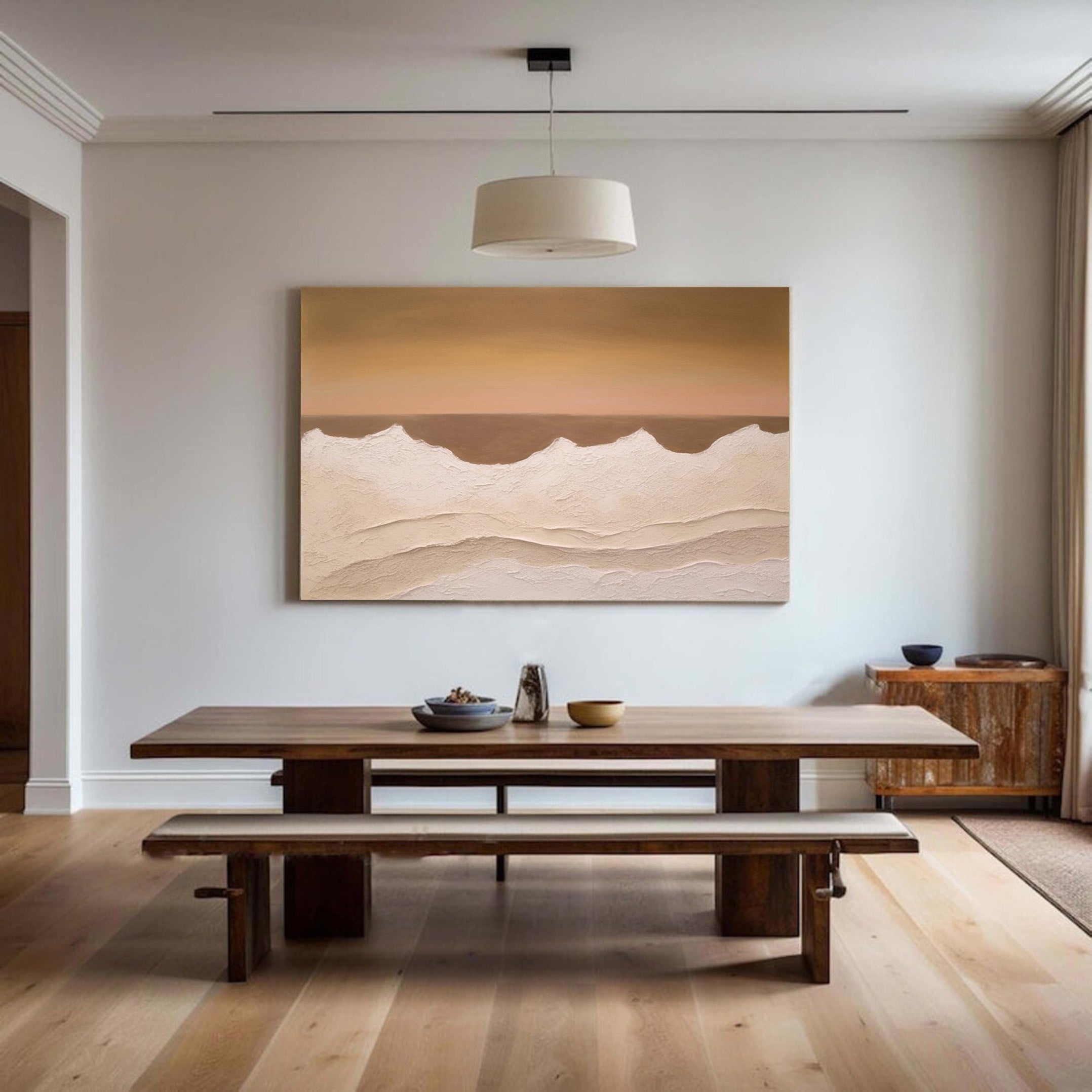 Minimalist Earth Tone Abstract, Subtle Landscape Wall Art #BGA 252