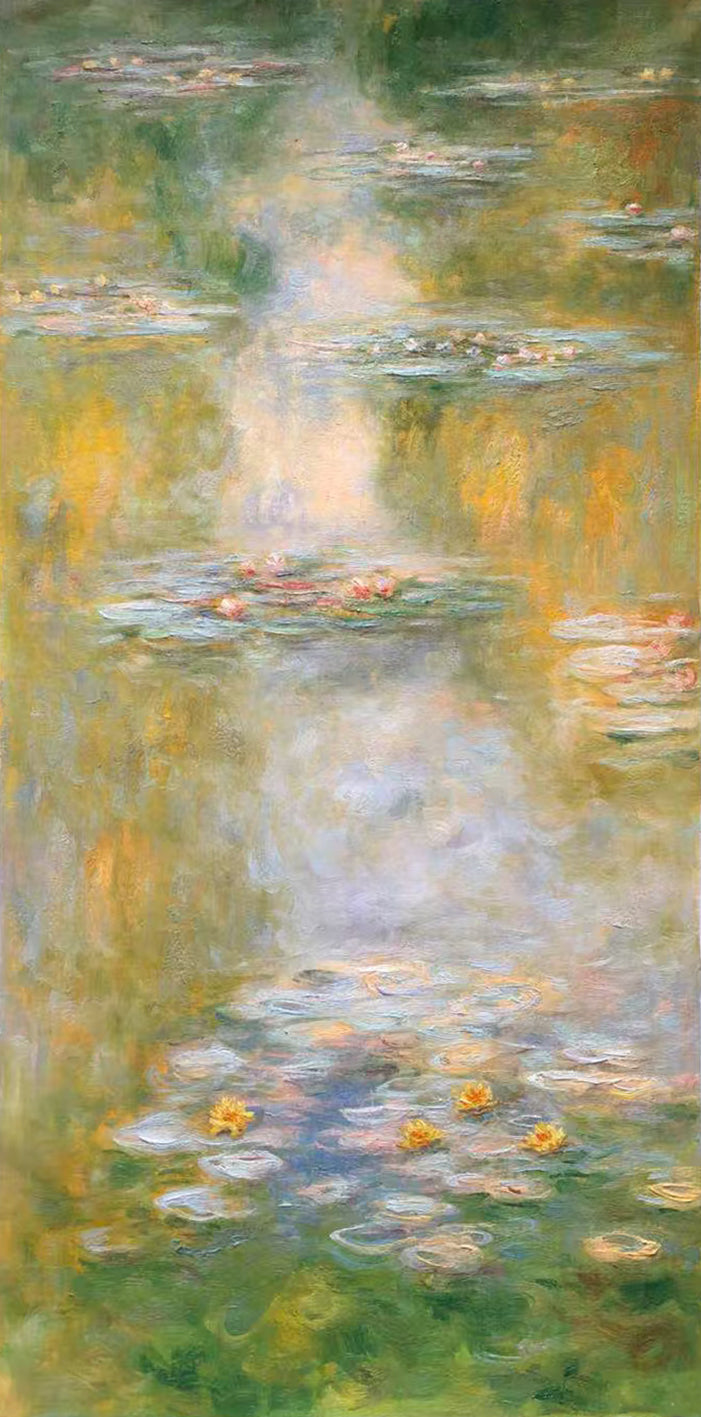 Monet Inspired Water Lilies, Impressionist Cascade #BGA 178